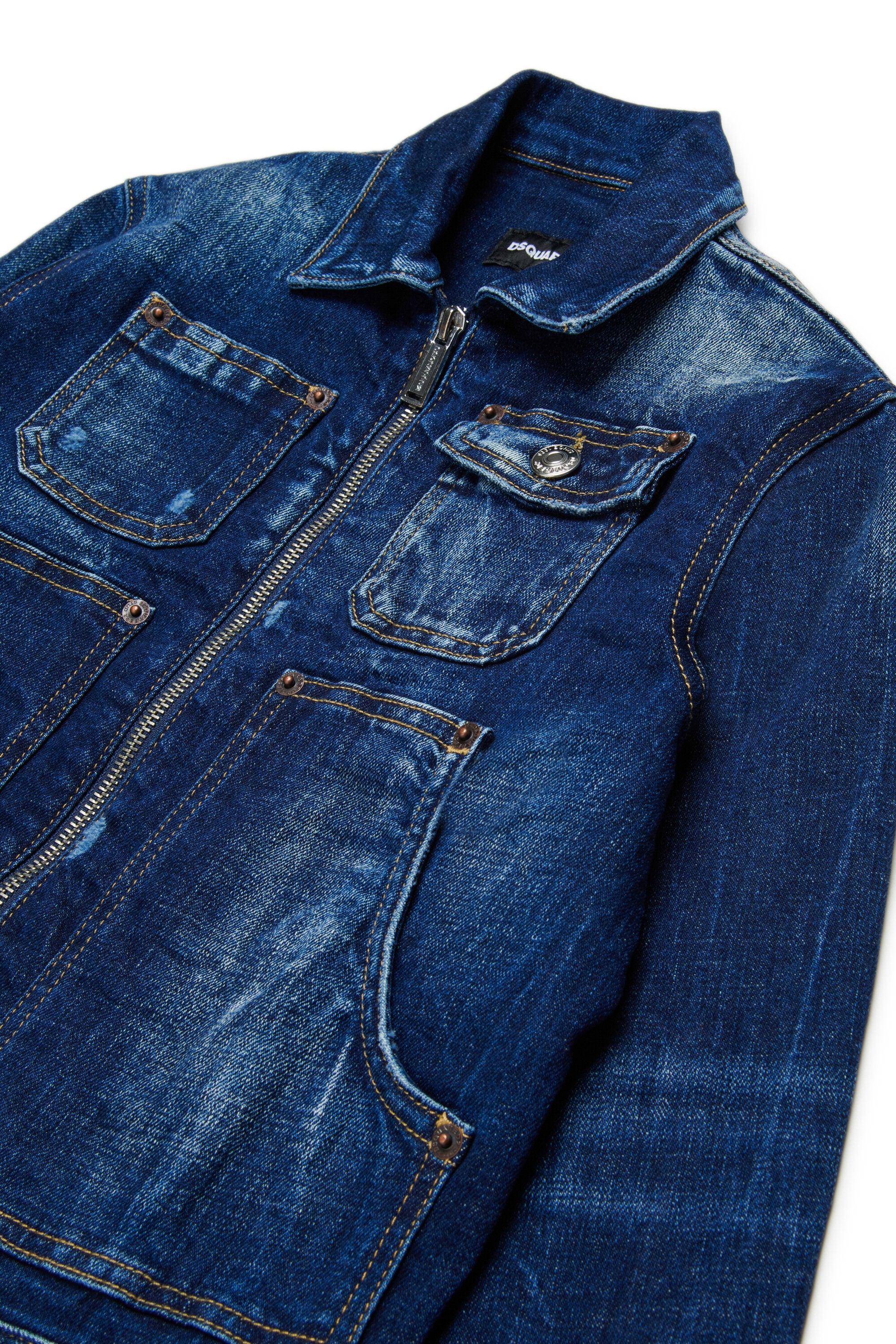Giacca denim con logo stampato