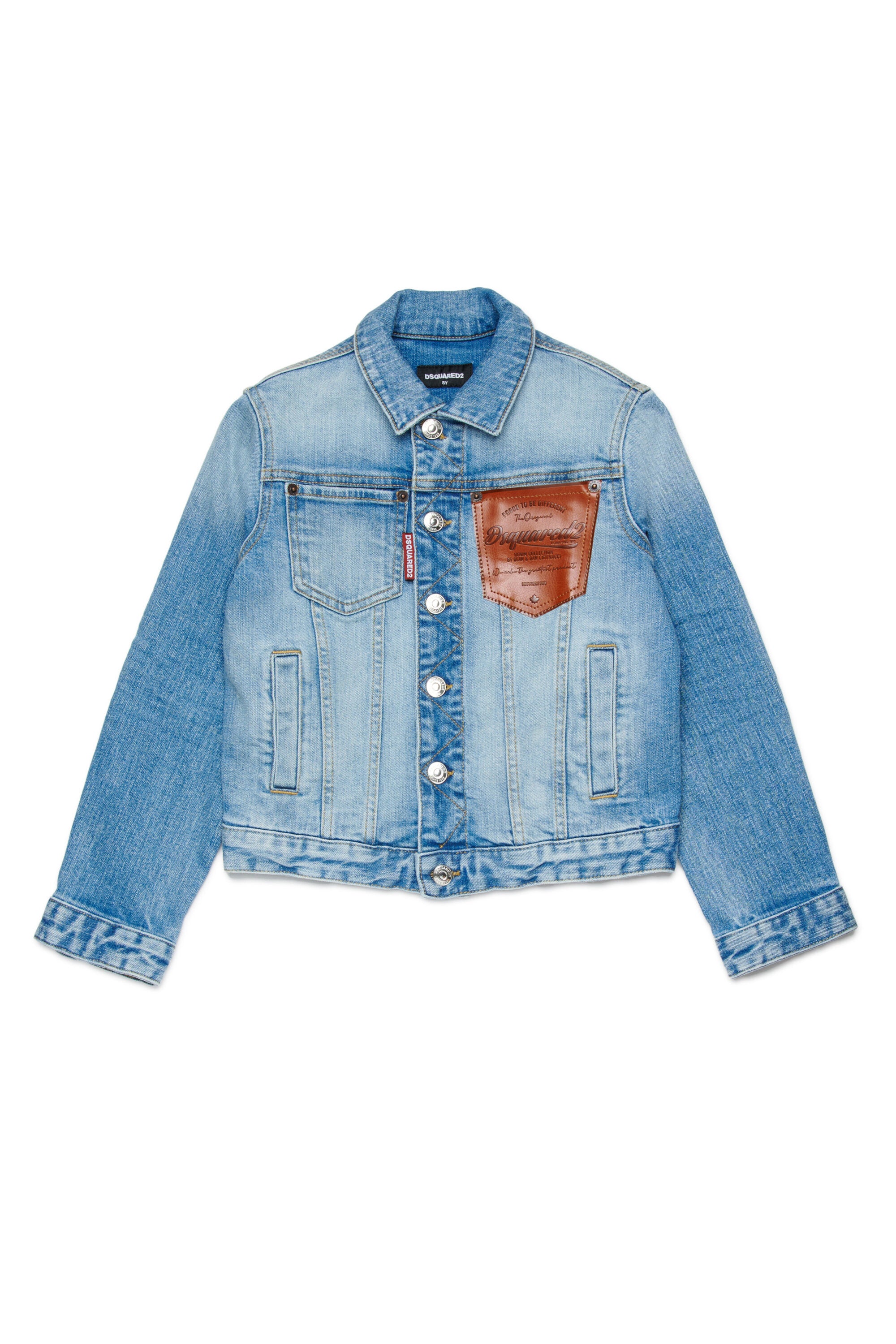 Giacca denim con logo stampato