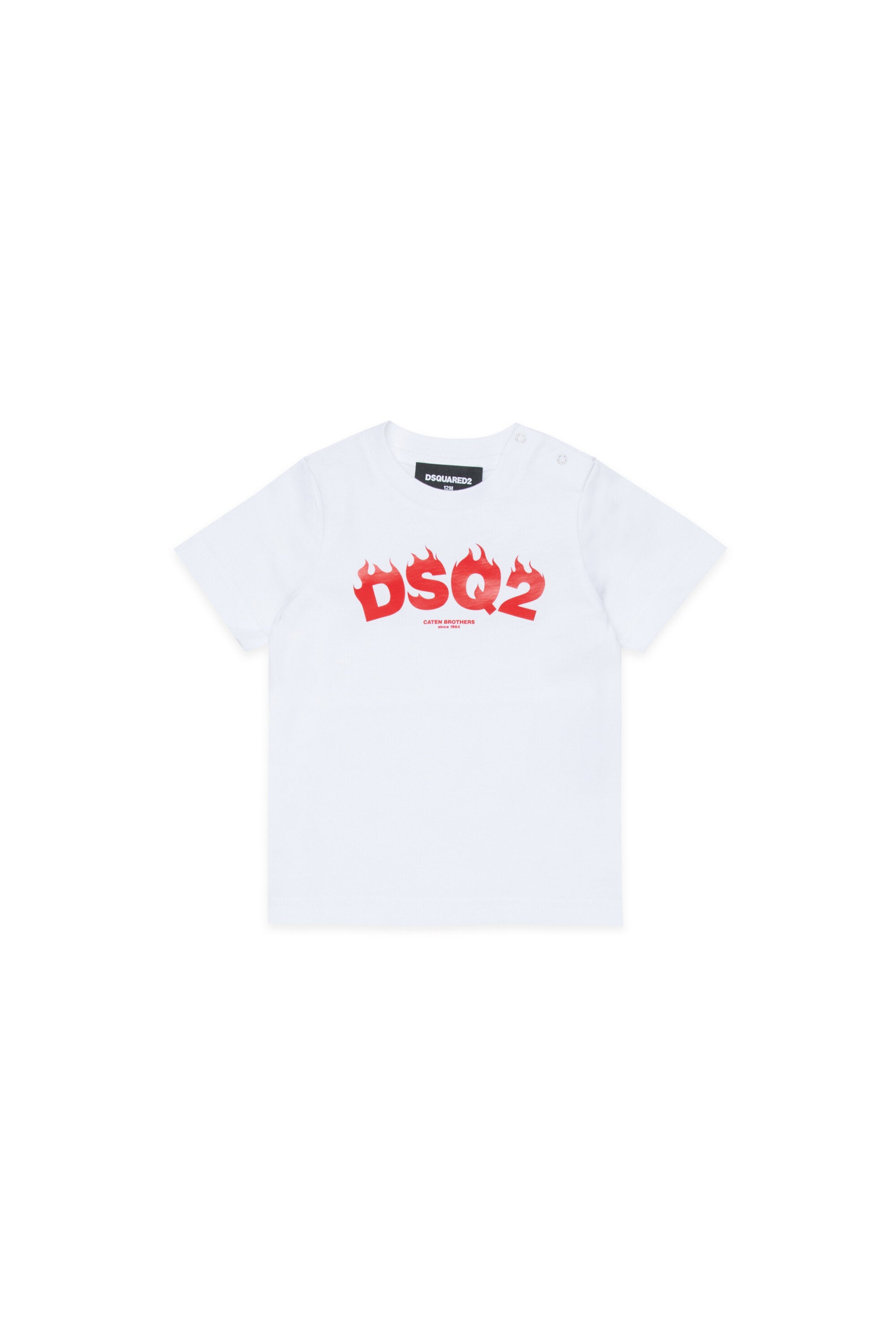 T-shirt à col rond avec logo DSQ2