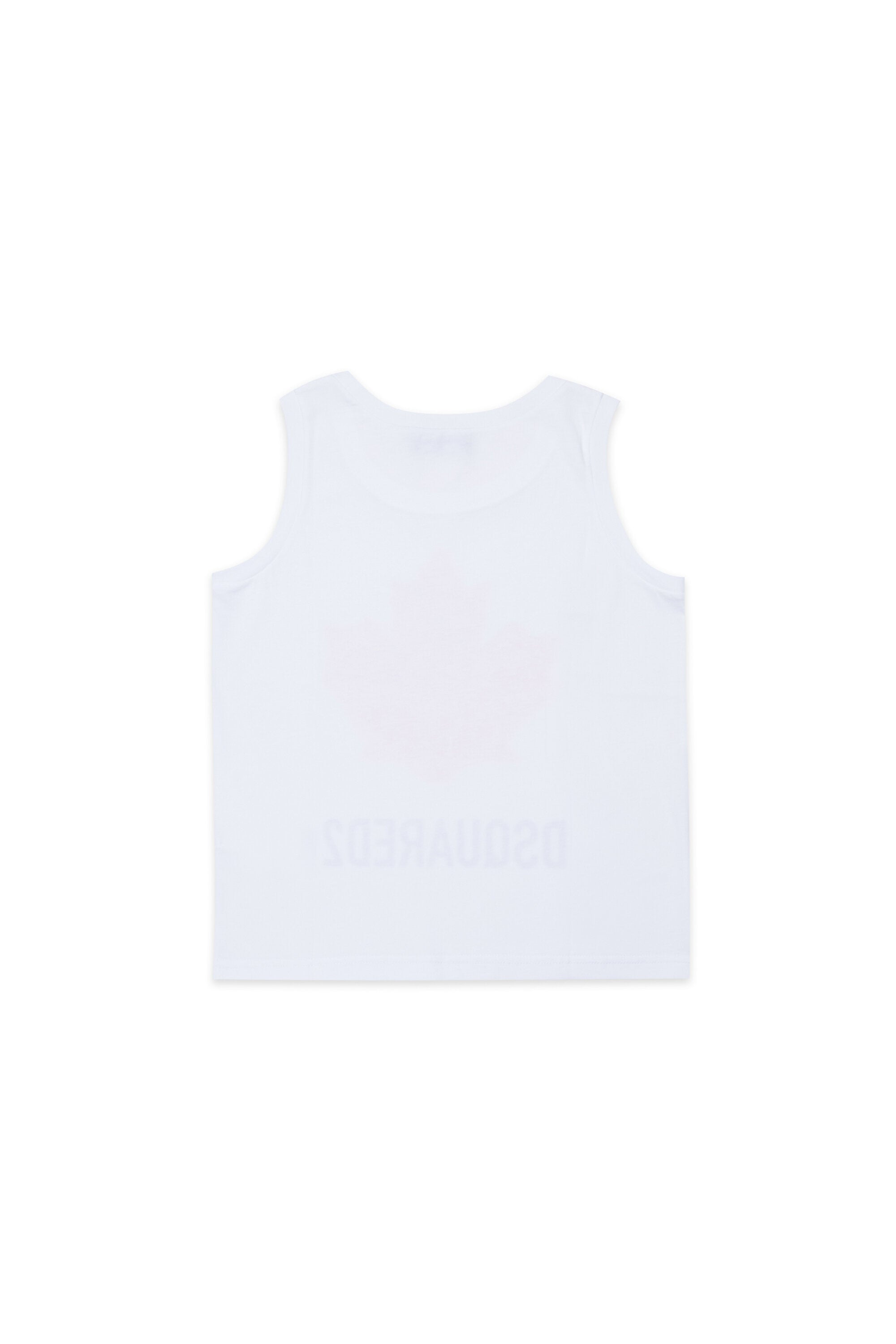 T-shirt smanicata con logo