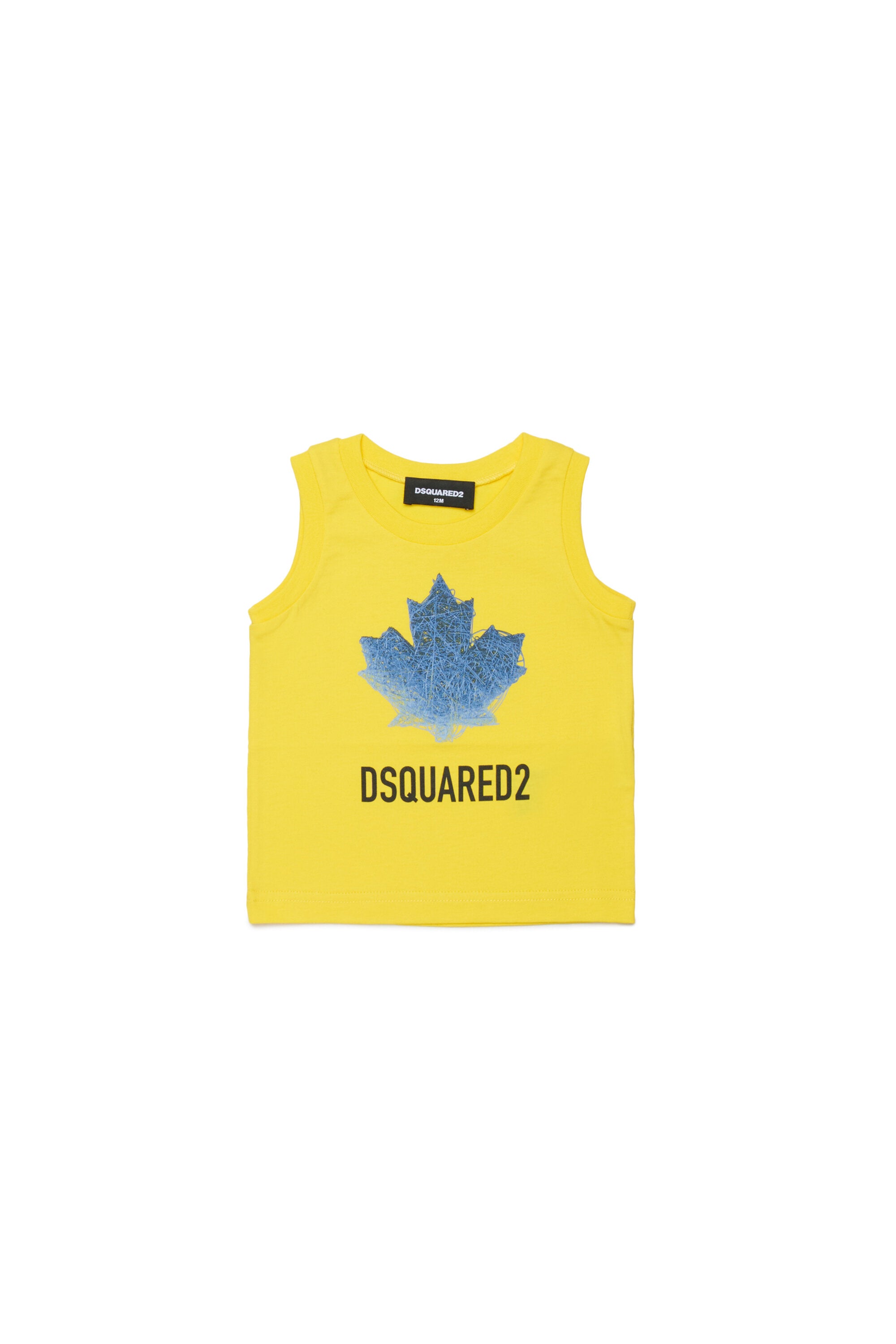 T-shirt smanicata con logo