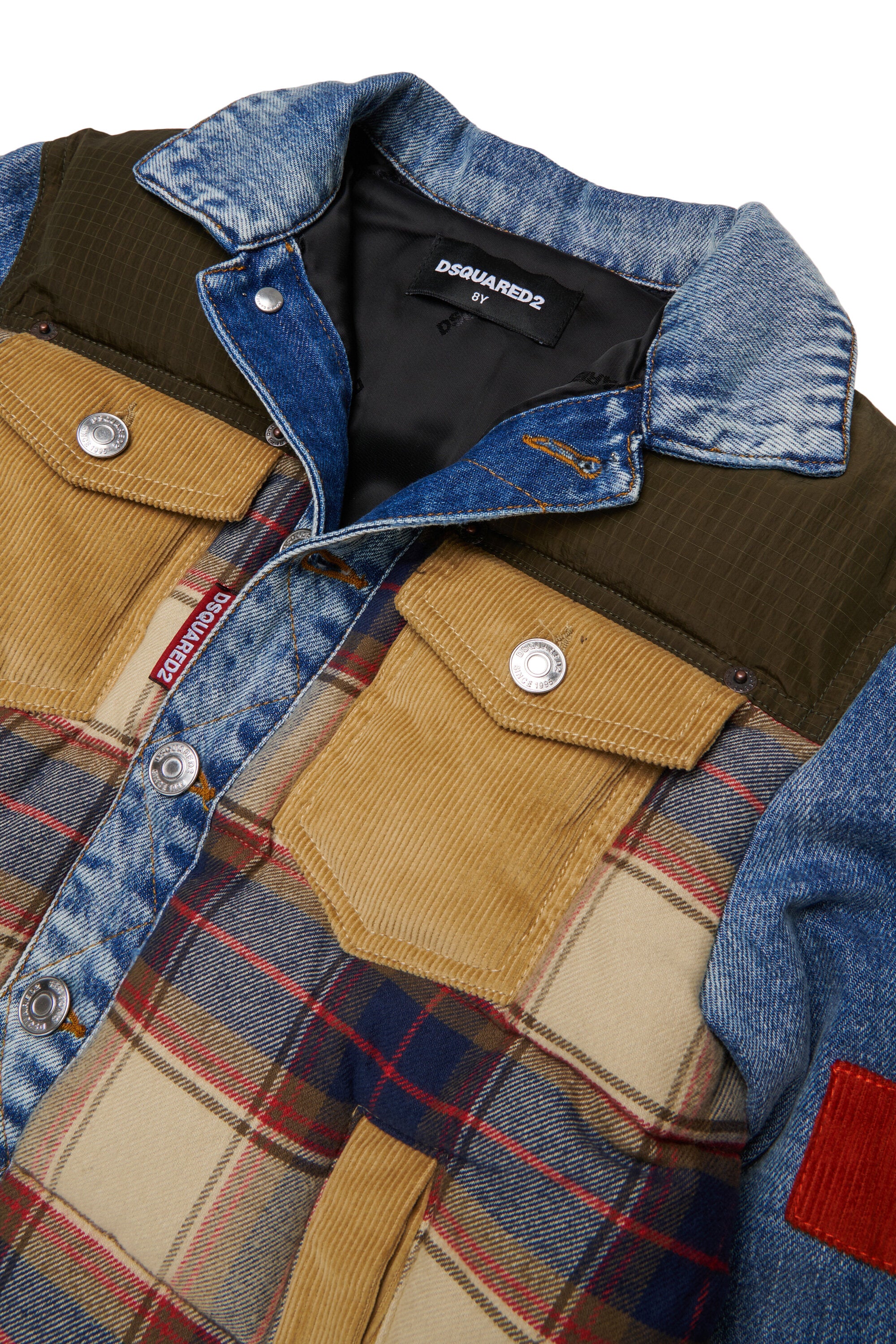 Veste workwear patchwork avec logo