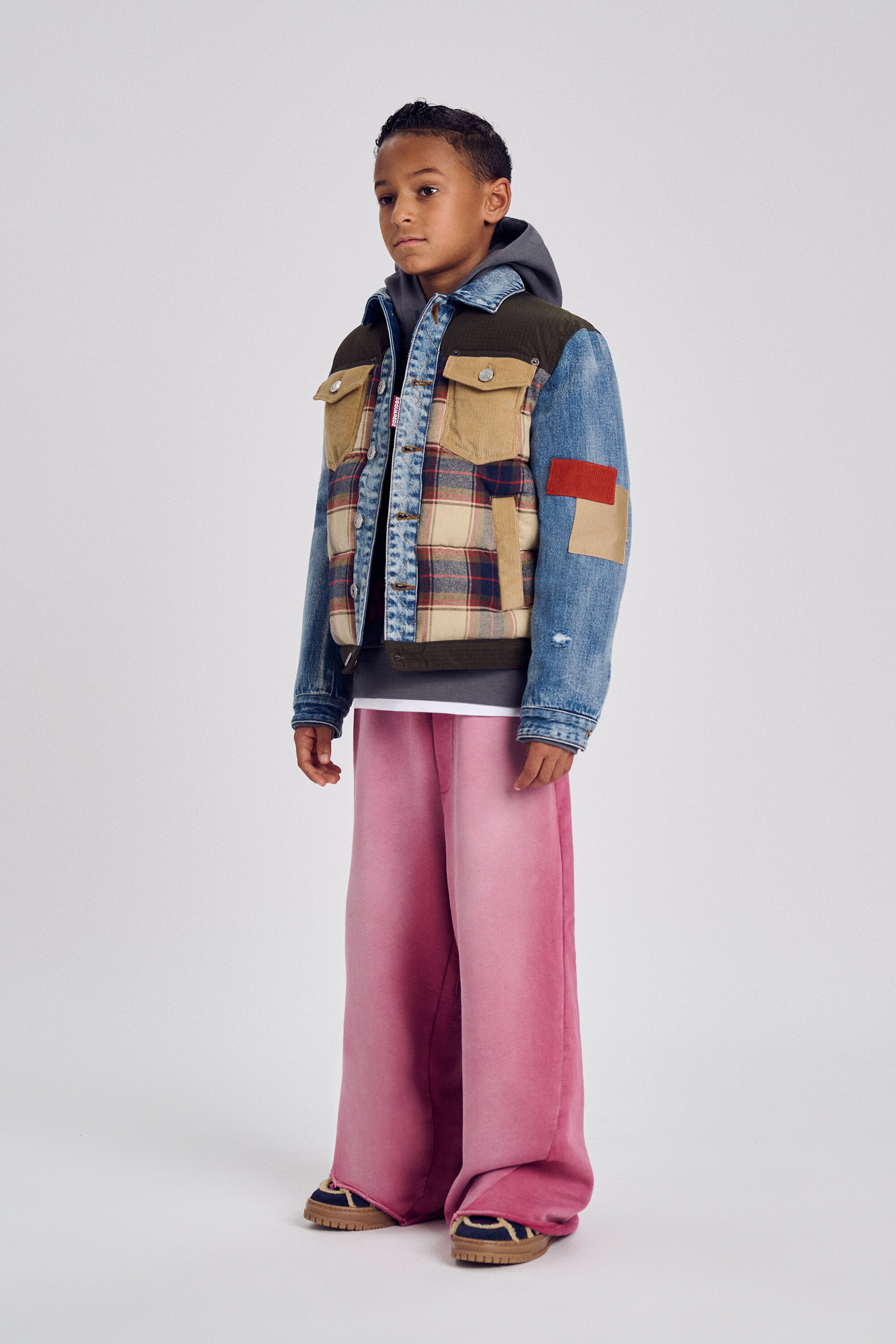 Veste workwear patchwork avec logo