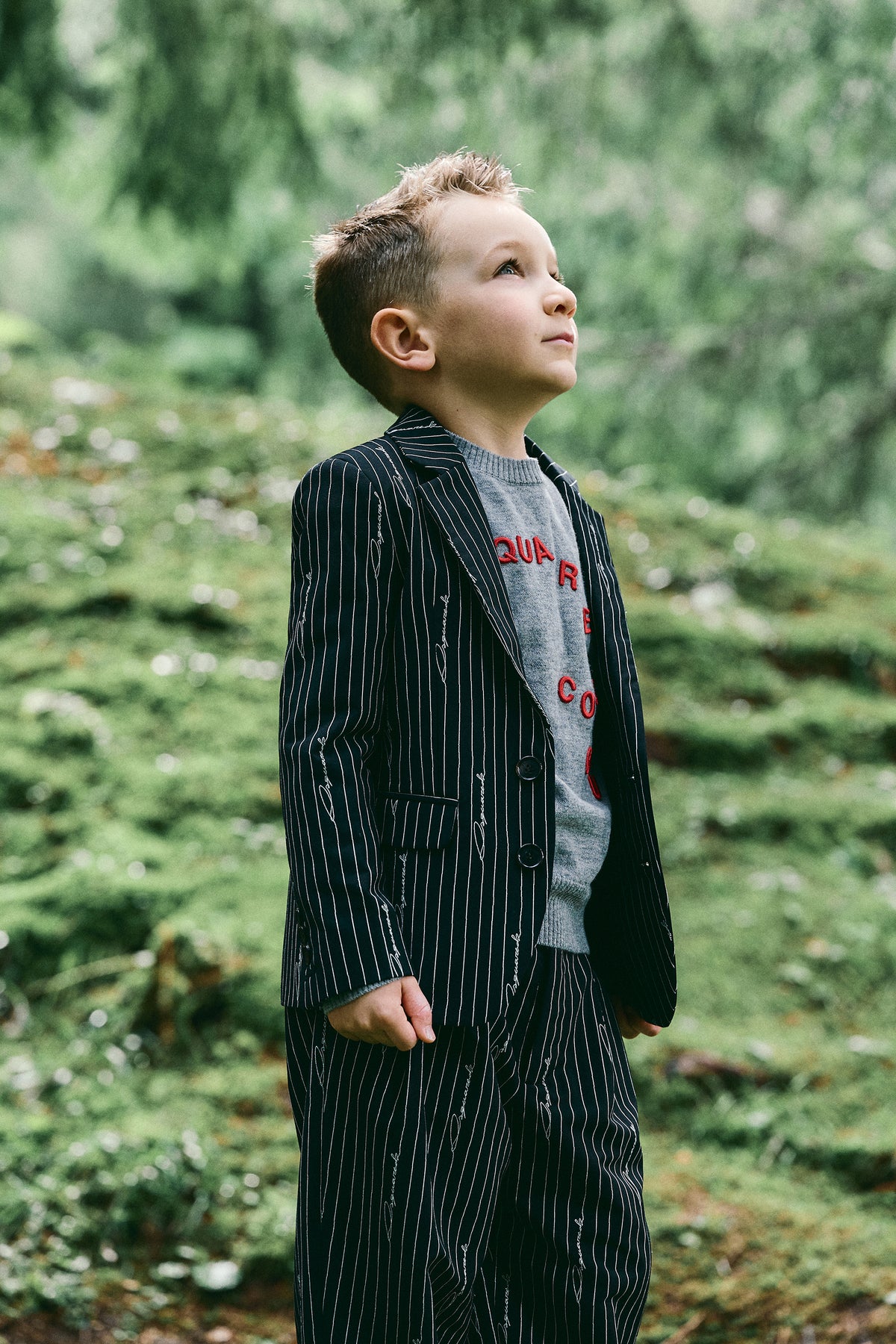 Blazer rayé avec logo allover