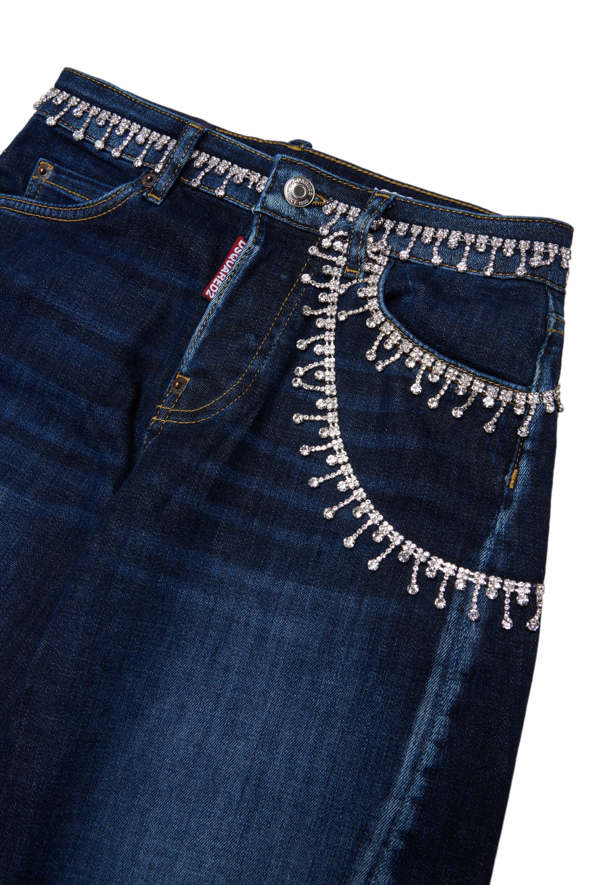 Jeans relaxed con applicazioni gioiello - Loose Twist