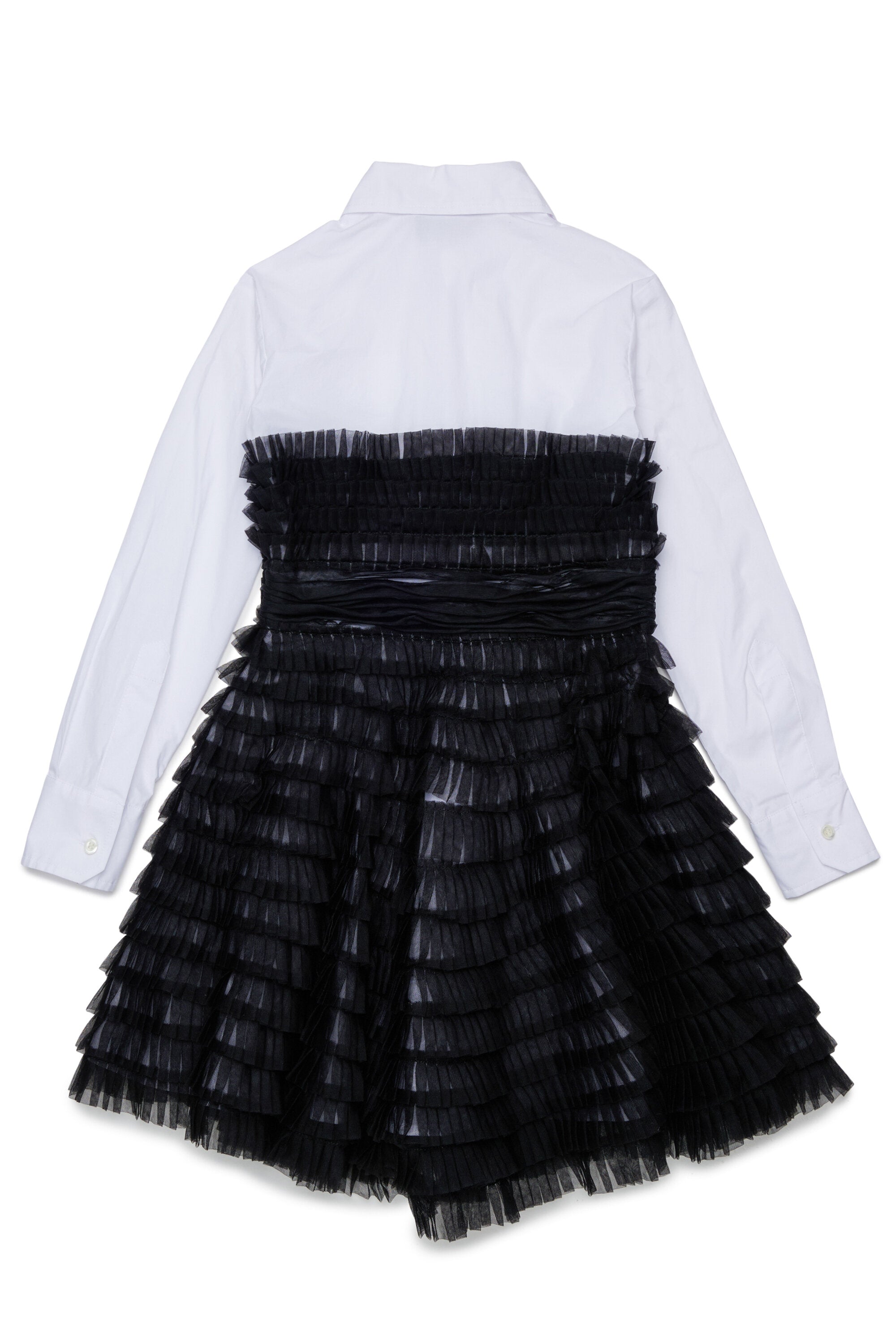 Hemdblusenkleid mit plissierten Volants