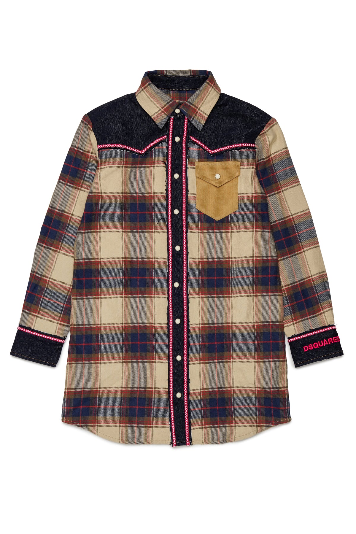 Plaid shirt with logo