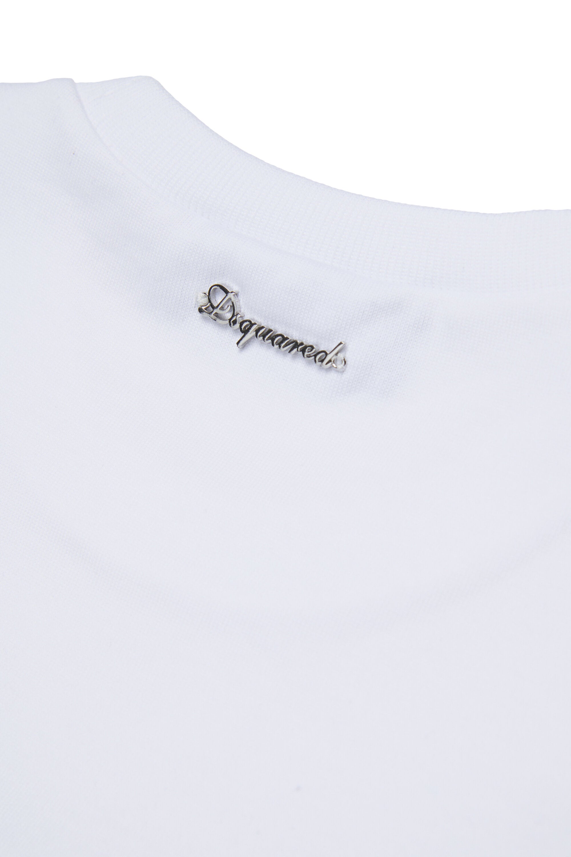T-Shirt mit Schmuckapplikationen und Logo