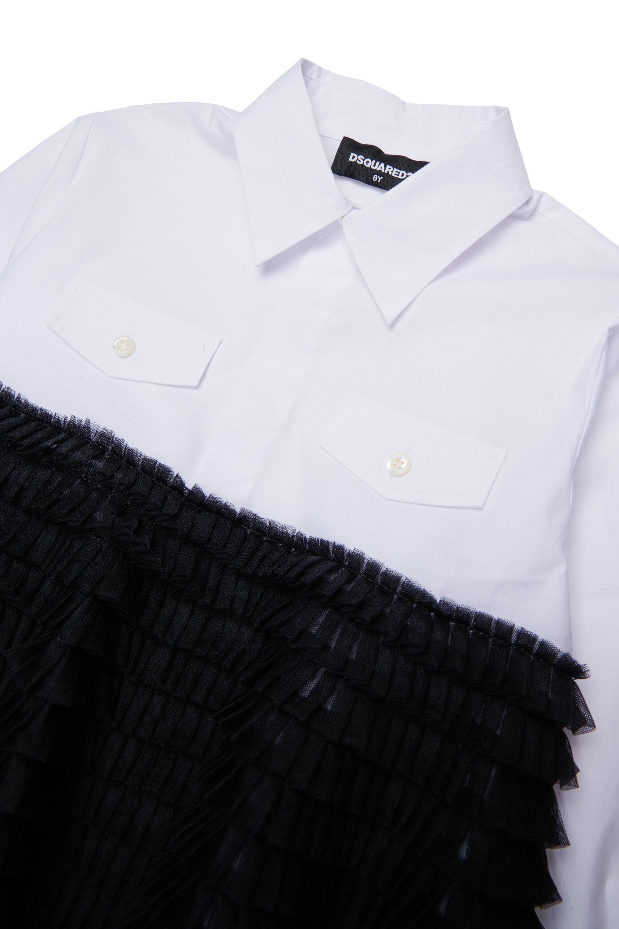 Long-sleeve shirt with ruffles