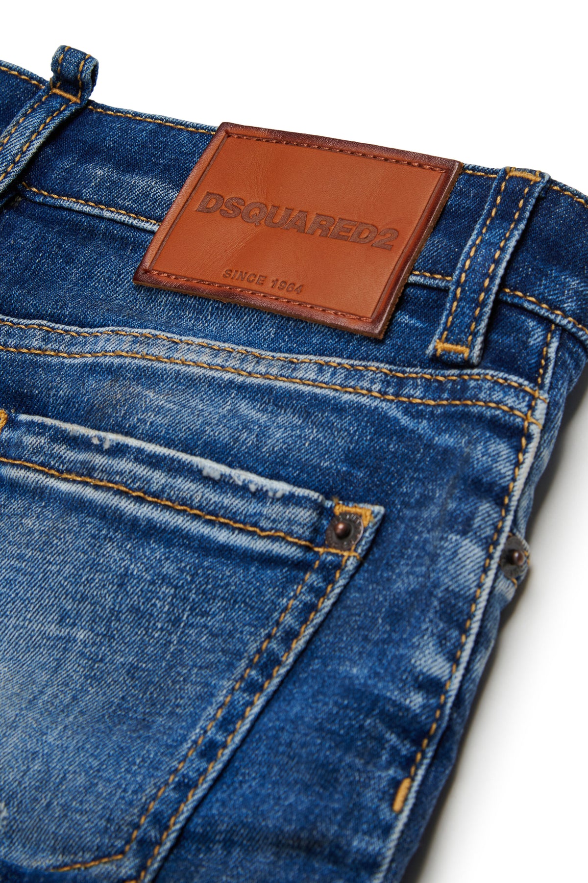 Denim mini skirt with turn-up hem