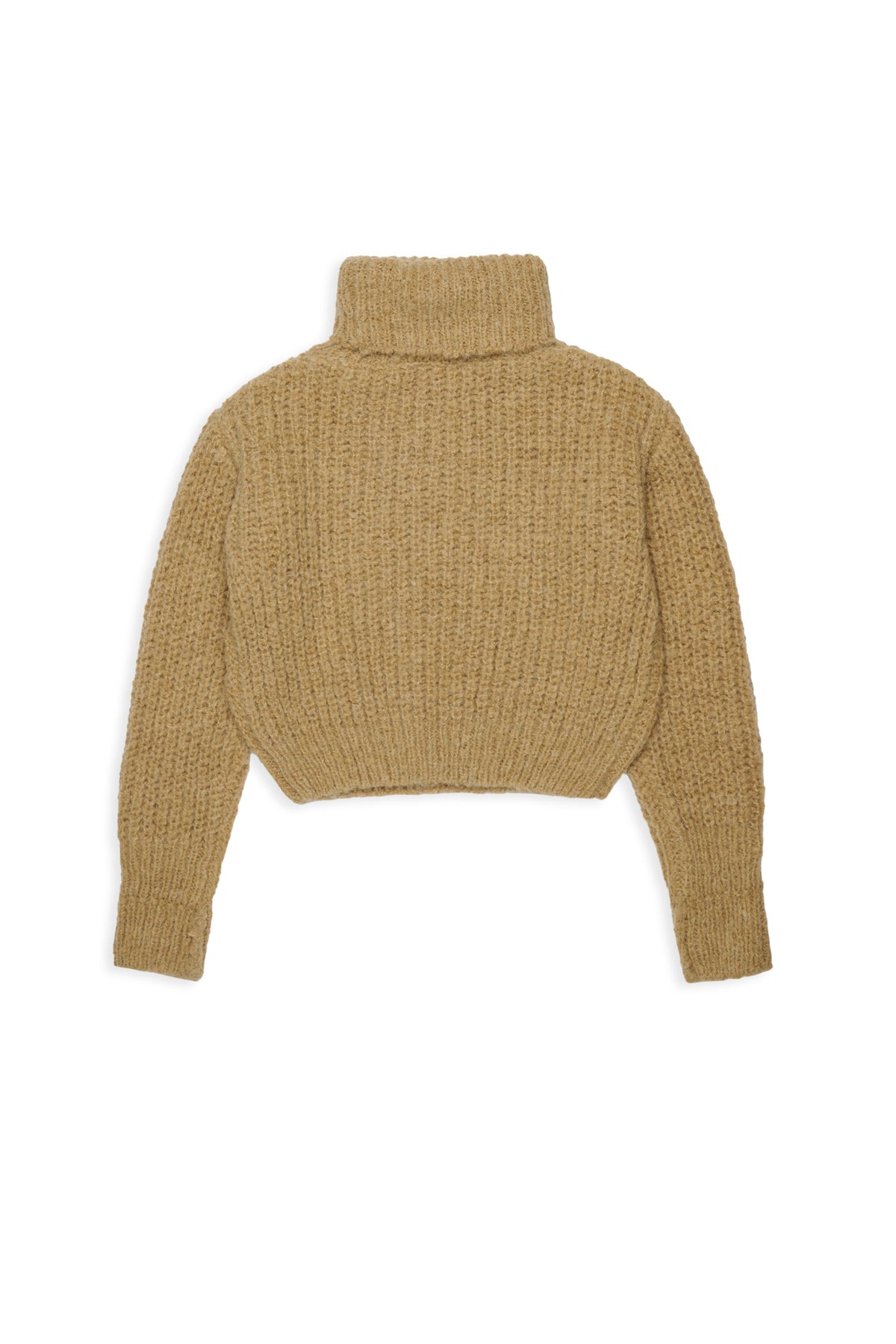 Rollkragenpullover mit Zopfmuster und Logo
