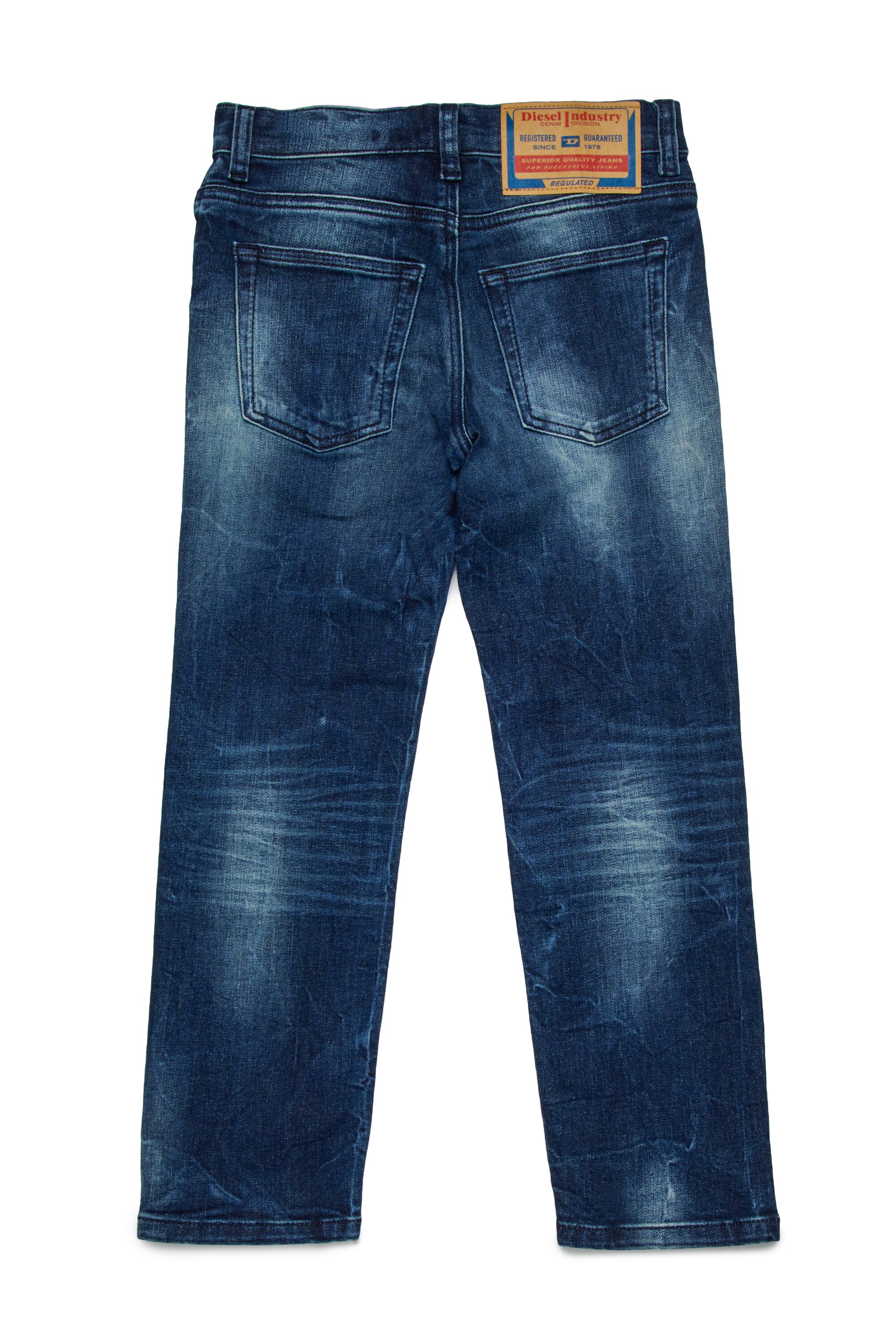 Dunkelblaue regular Jeans mit Brüchen - 2010
