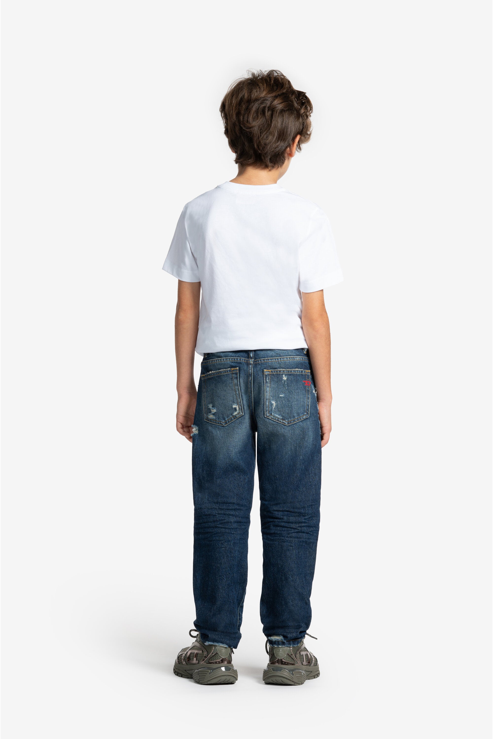 Dunkelblaue regular Jeans mit Destroyed-Effekt - 2020 D-Viker