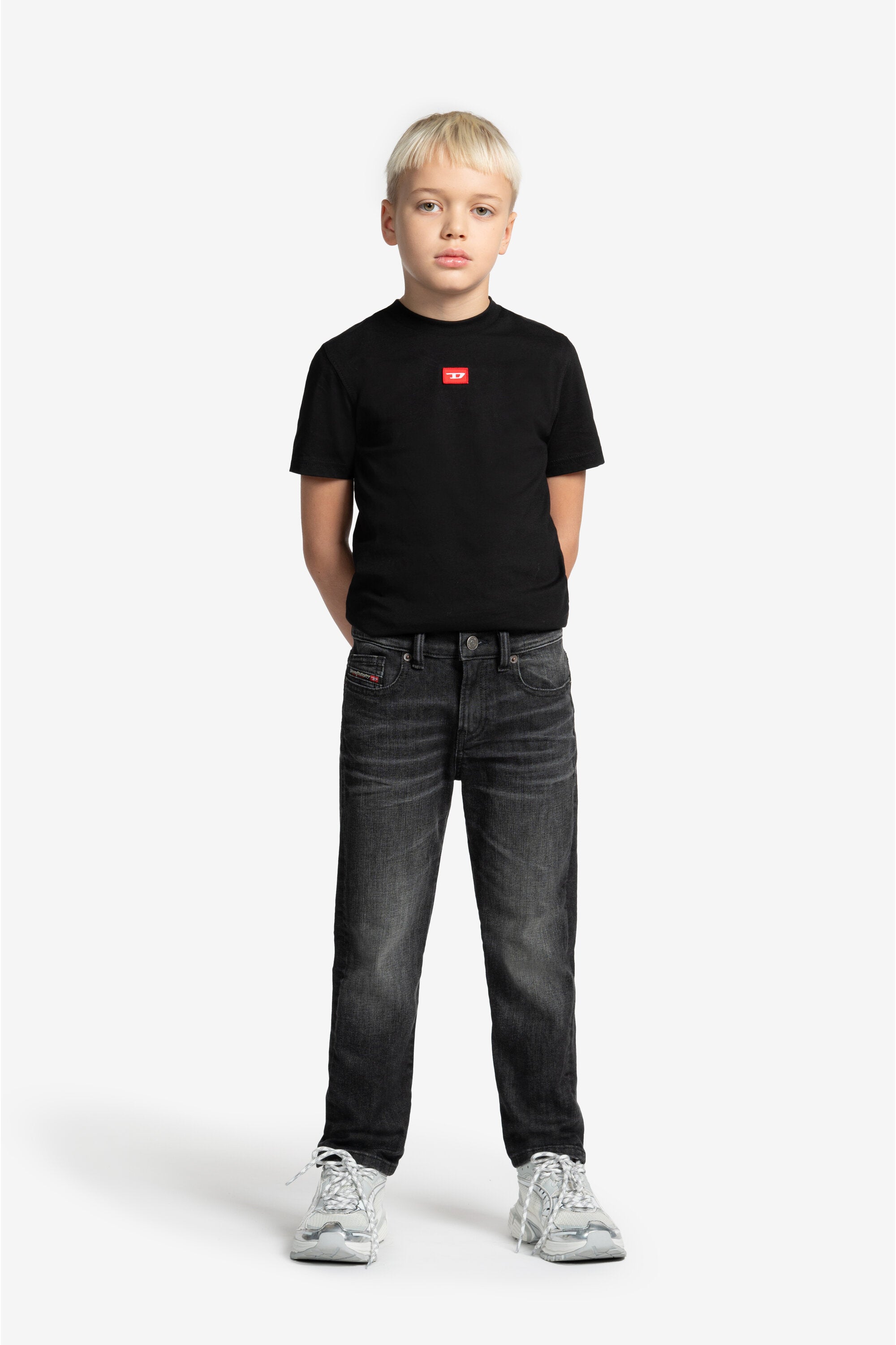 Schwarze regular Jeans mit Abnutzungseffekt - 2020 D-Viker