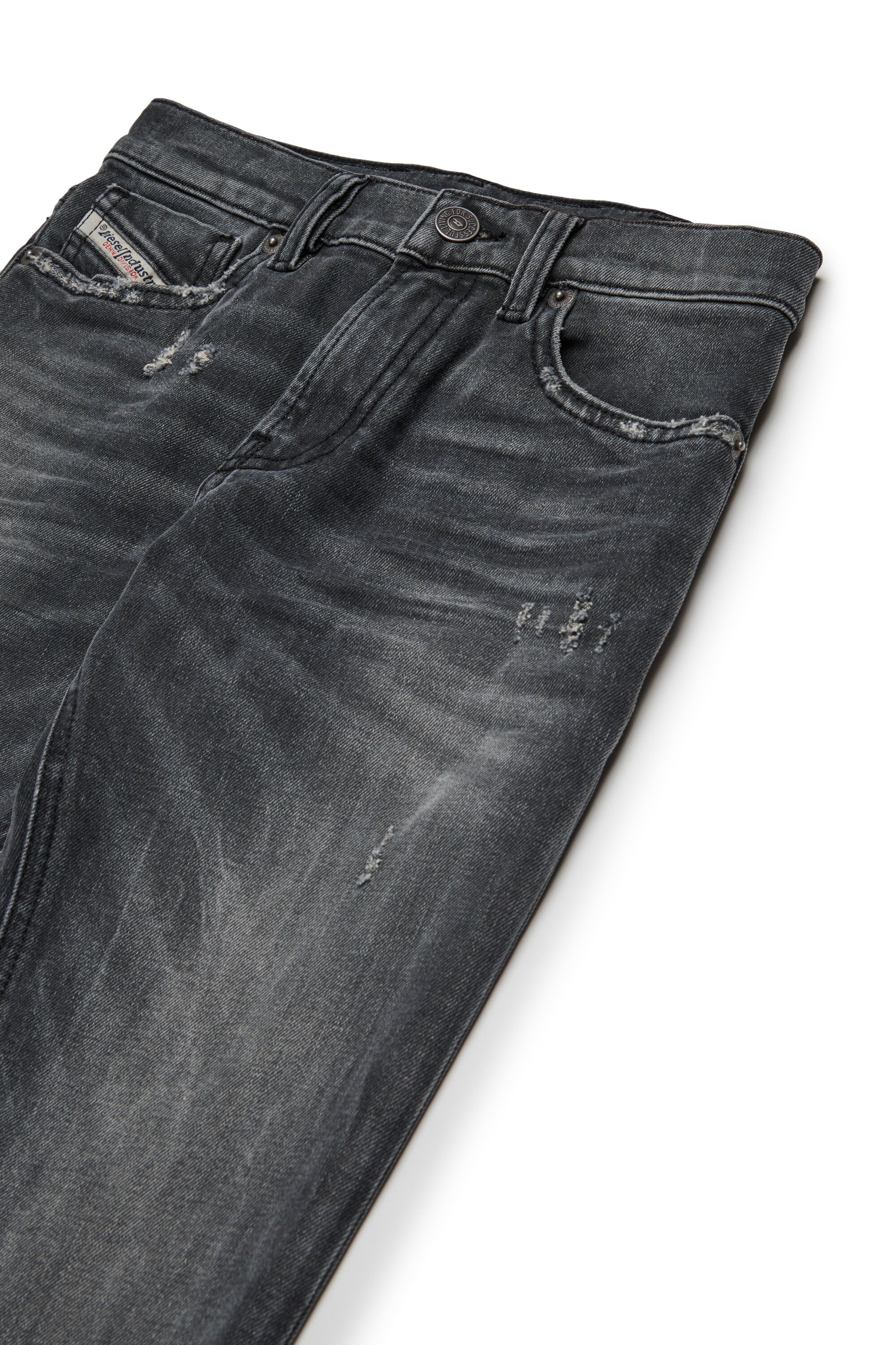 Jeans slim gris avec abrasions - 1995