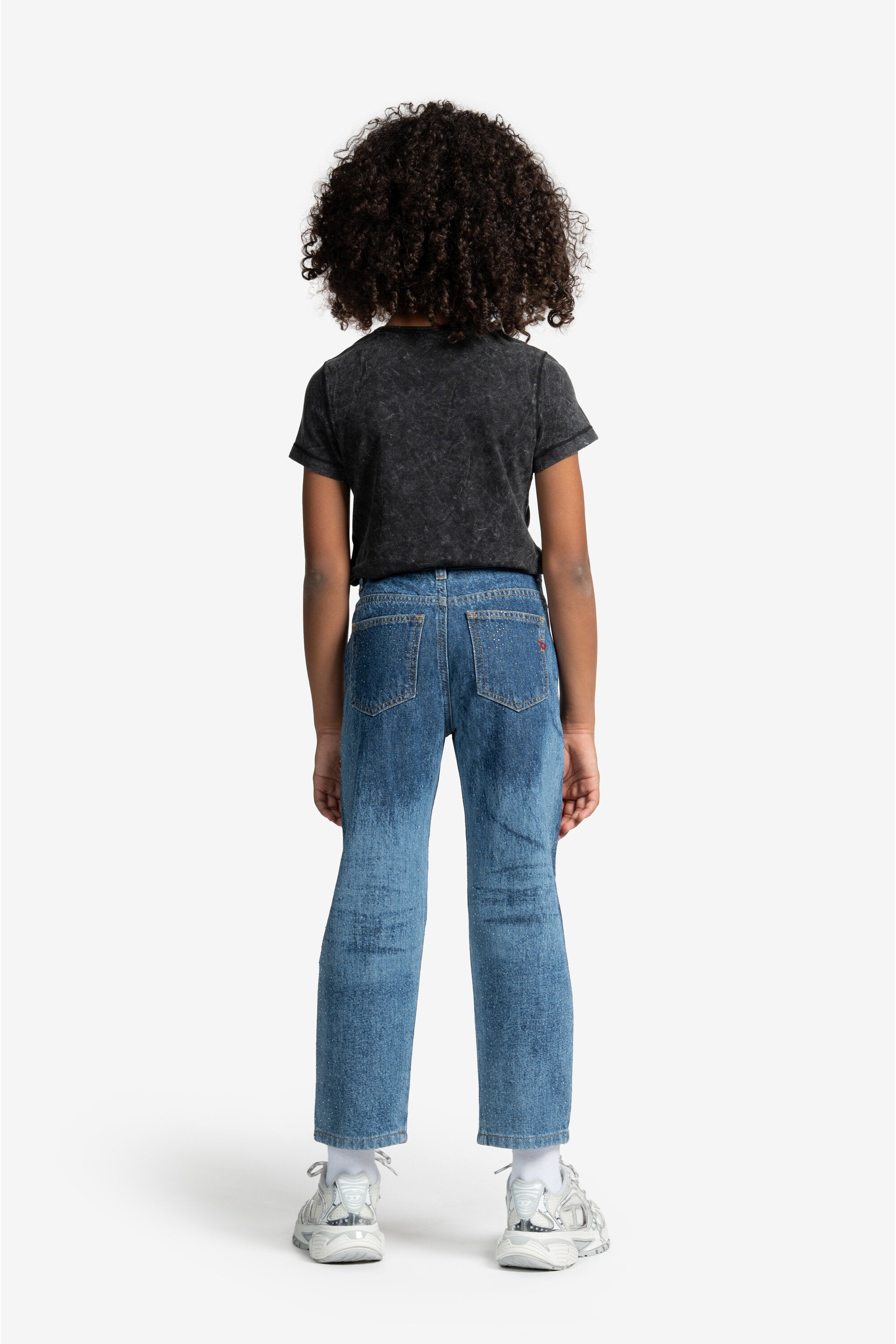 Jeans regular con grafica laser e hotfix - D-Air