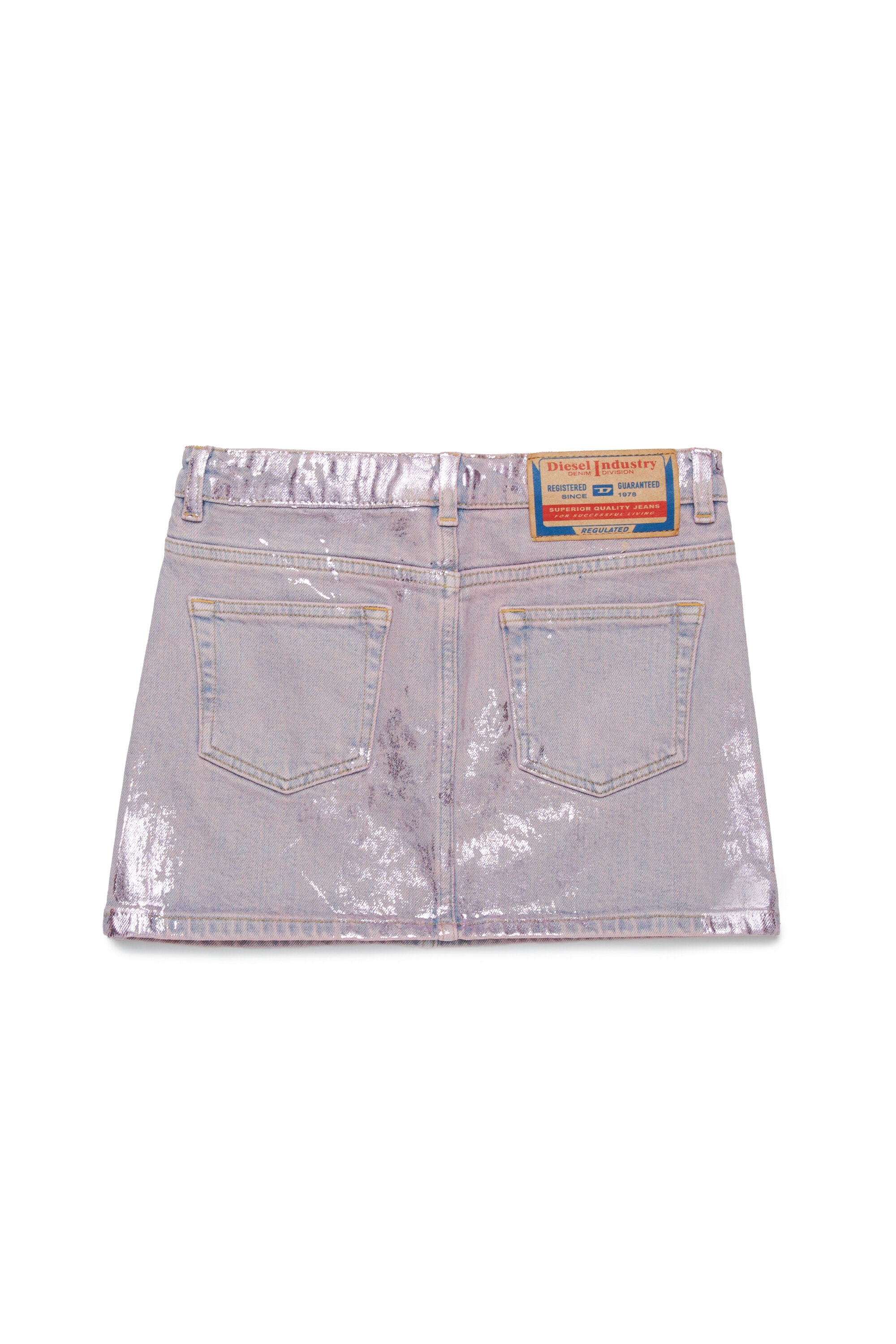 Gonna in denim con finishing mylar