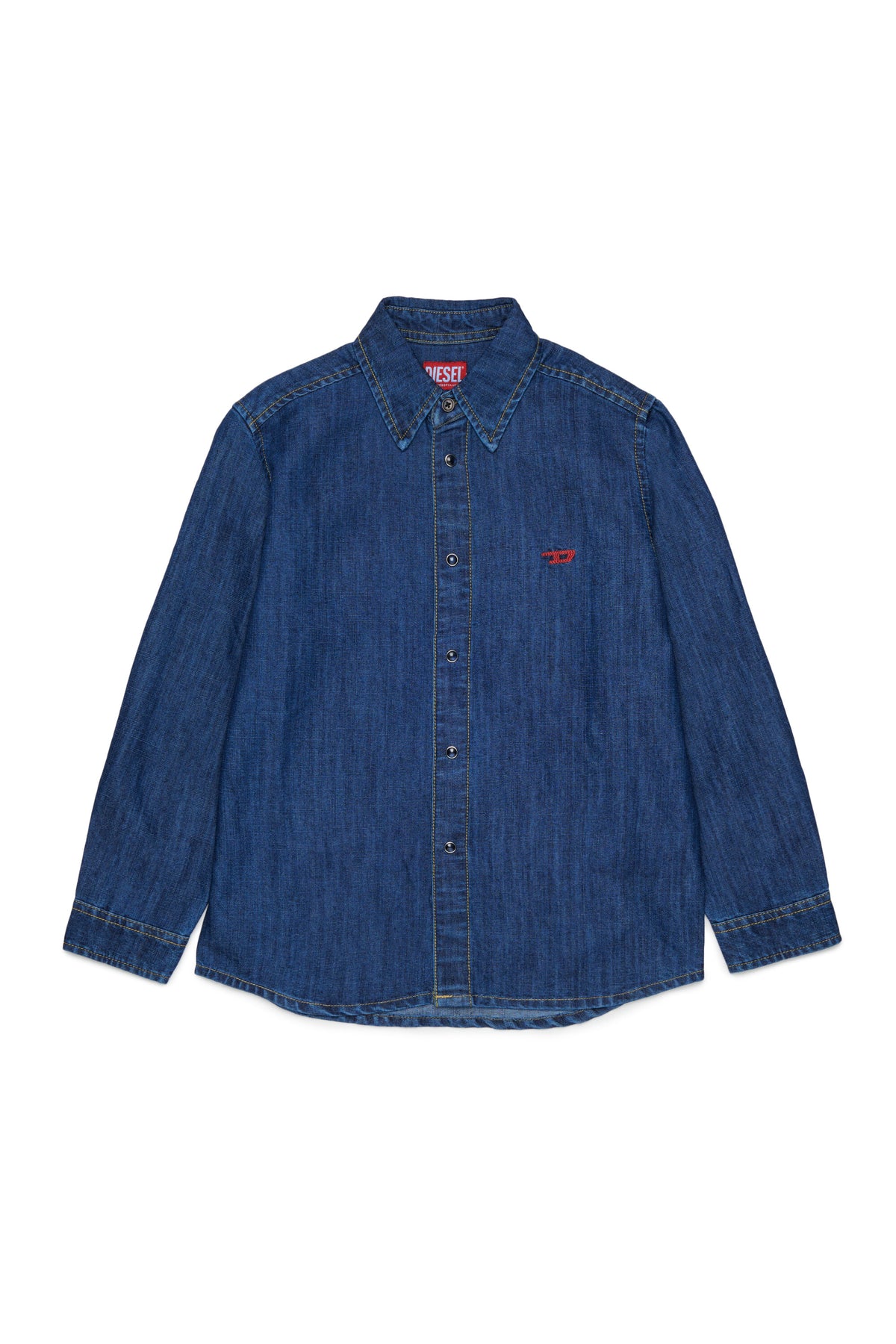Chemise en denim à manches longues avec logo