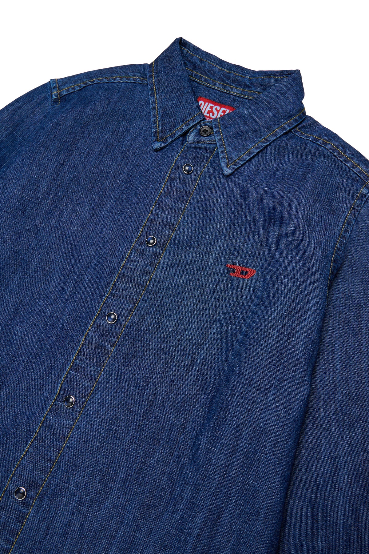 Chemise en denim à manches longues avec logo