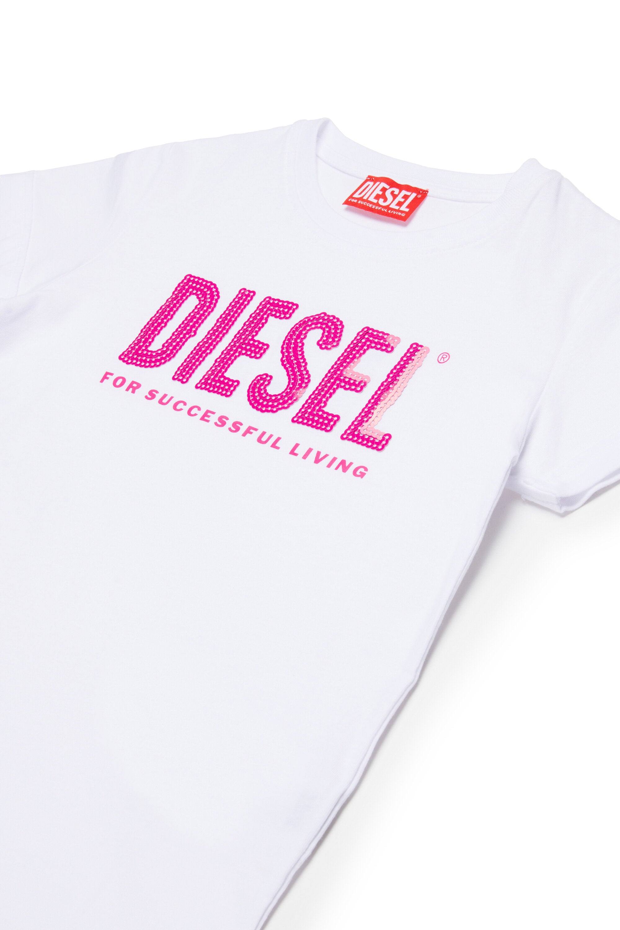 Camiseta con logo de lentejuelas