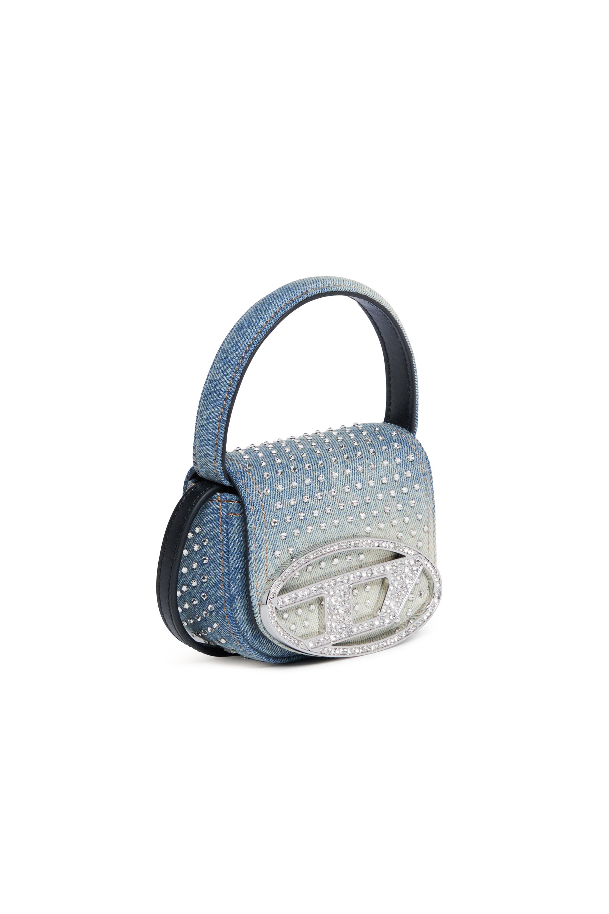 Borsa 1DR XS in denim con strass