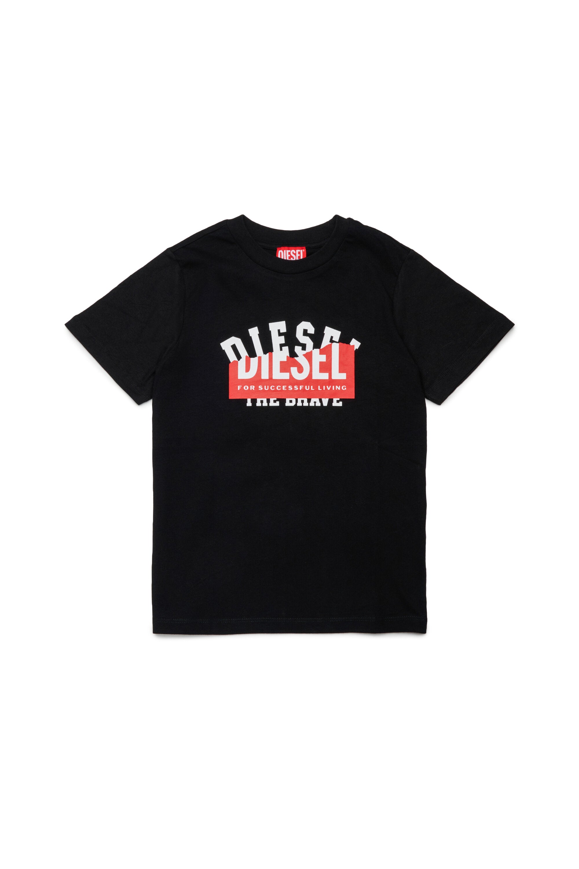 T-Shirt mit überlappendem Logodruck