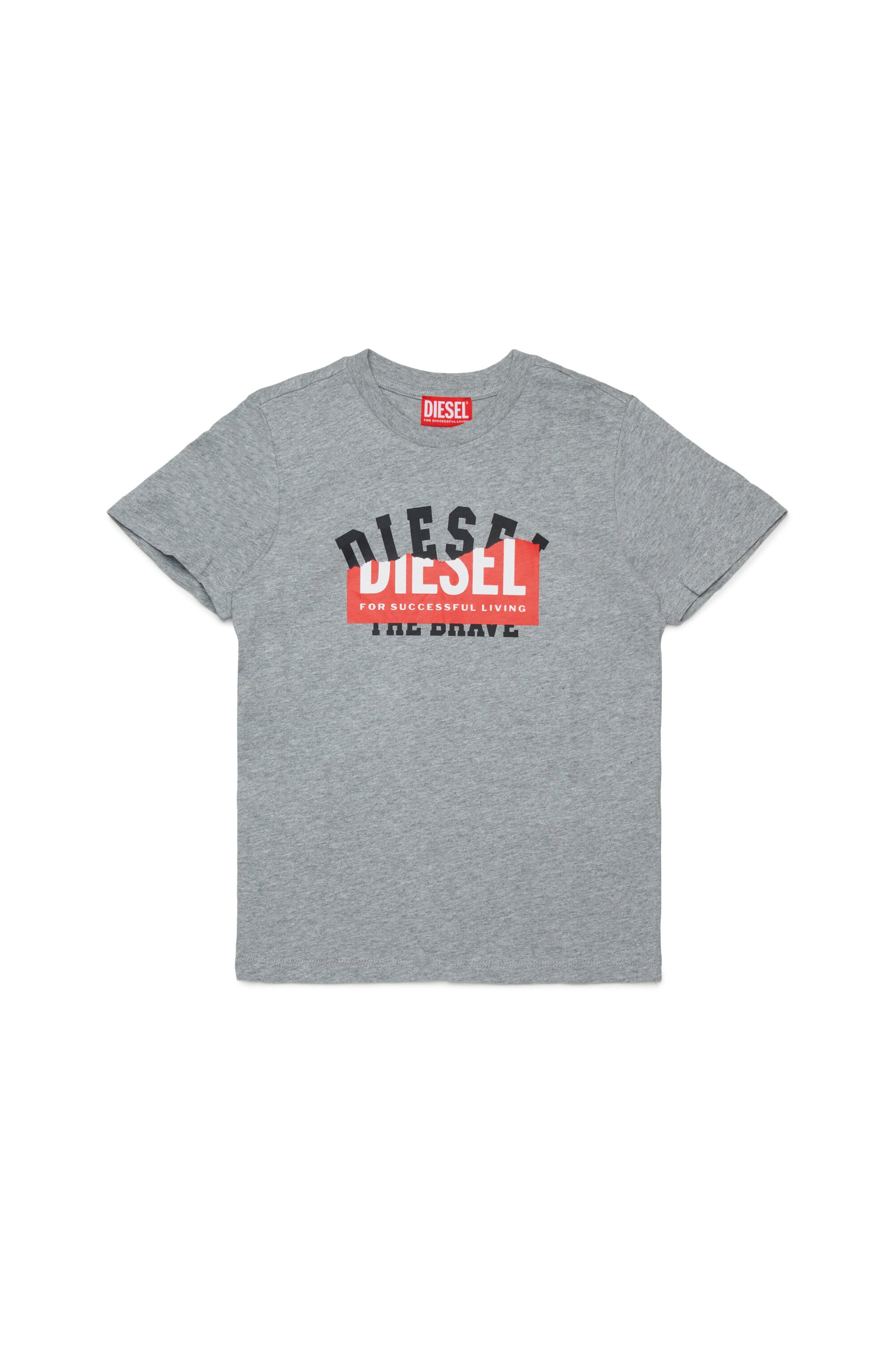 T-Shirt mit überlappendem Logodruck