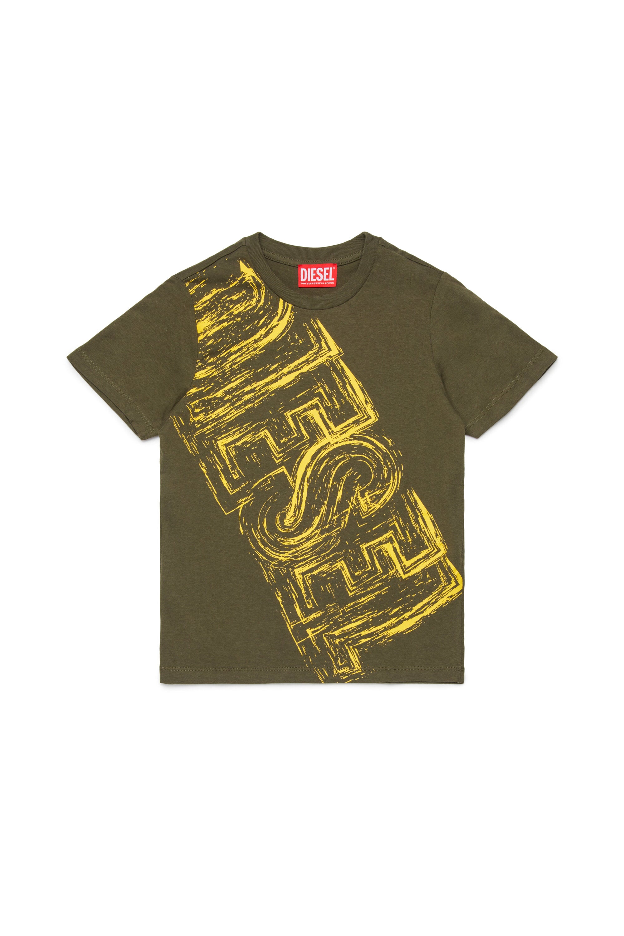 Camiseta de punto con logo desteñido