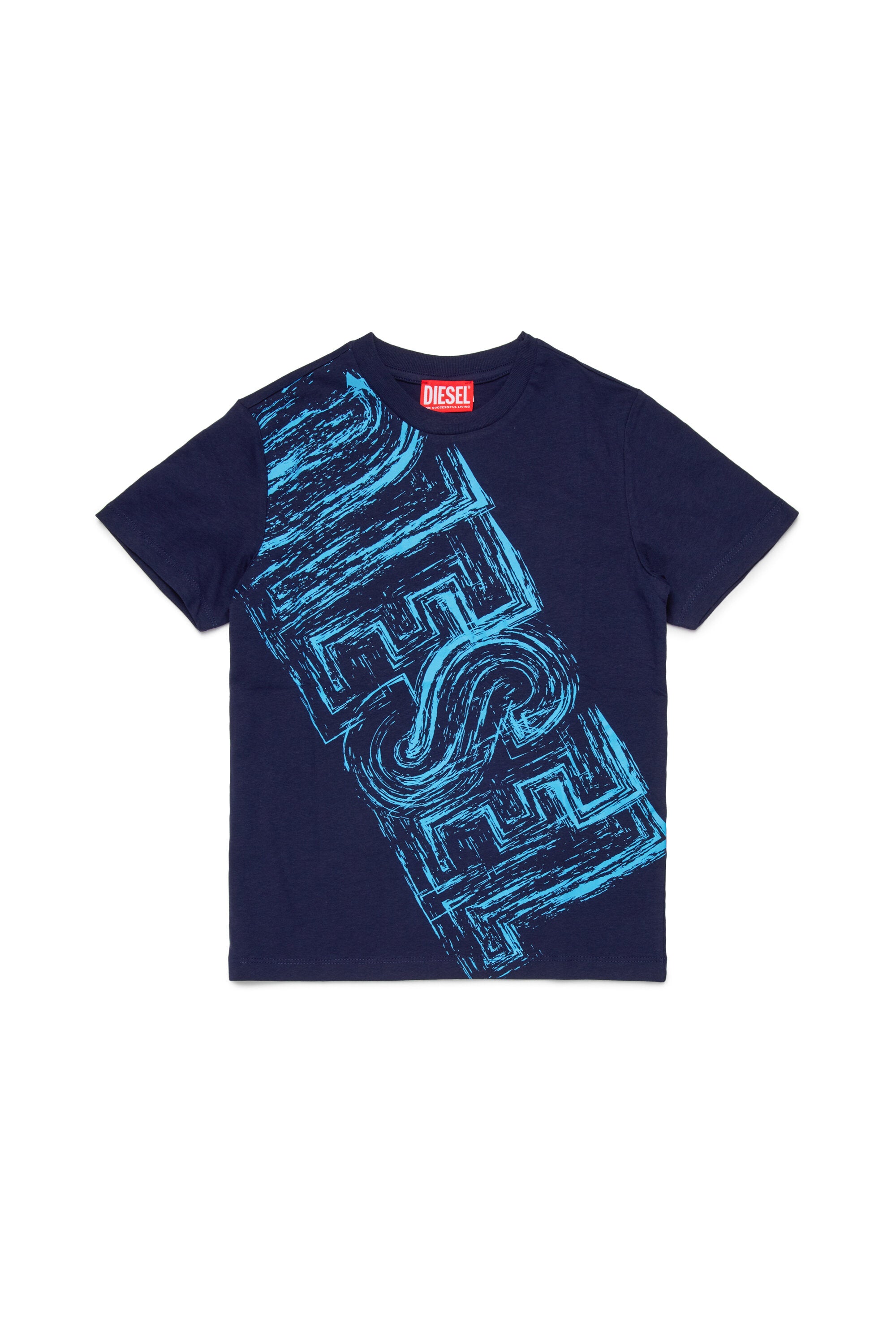 Camiseta de punto con logo desteñido