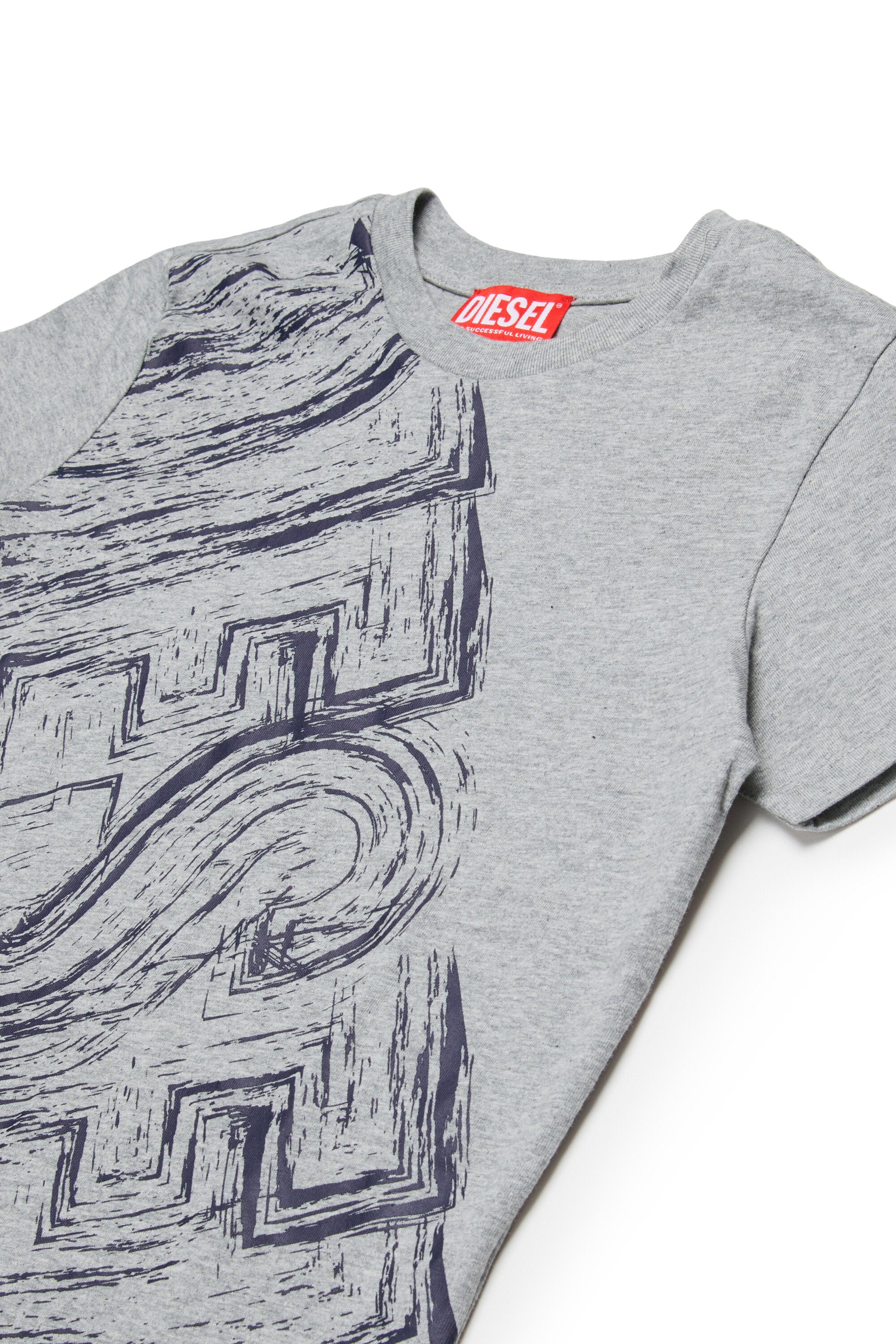 Camiseta de punto con logo desteñido