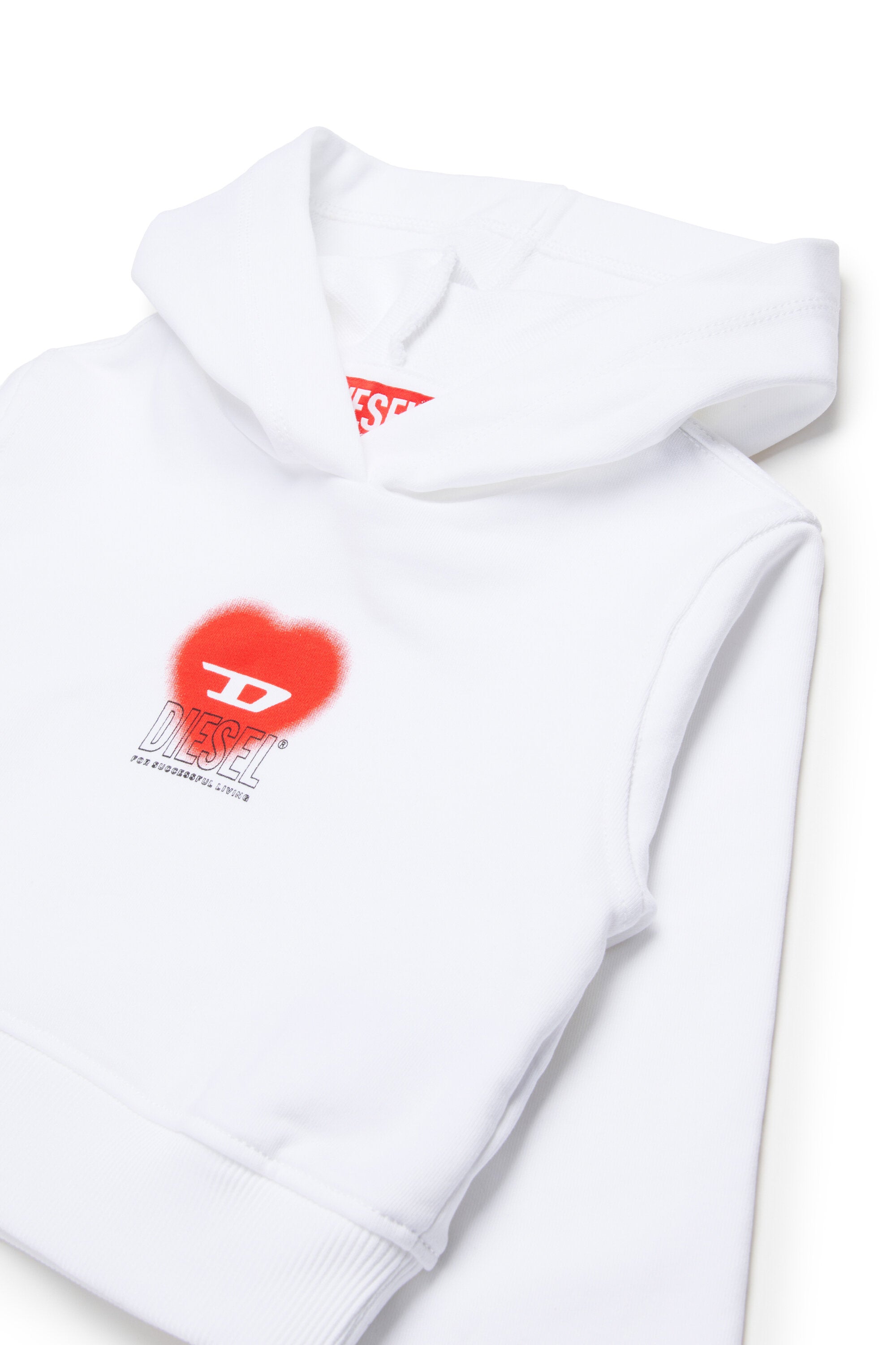 Cropped sweatshirt with heart graphic