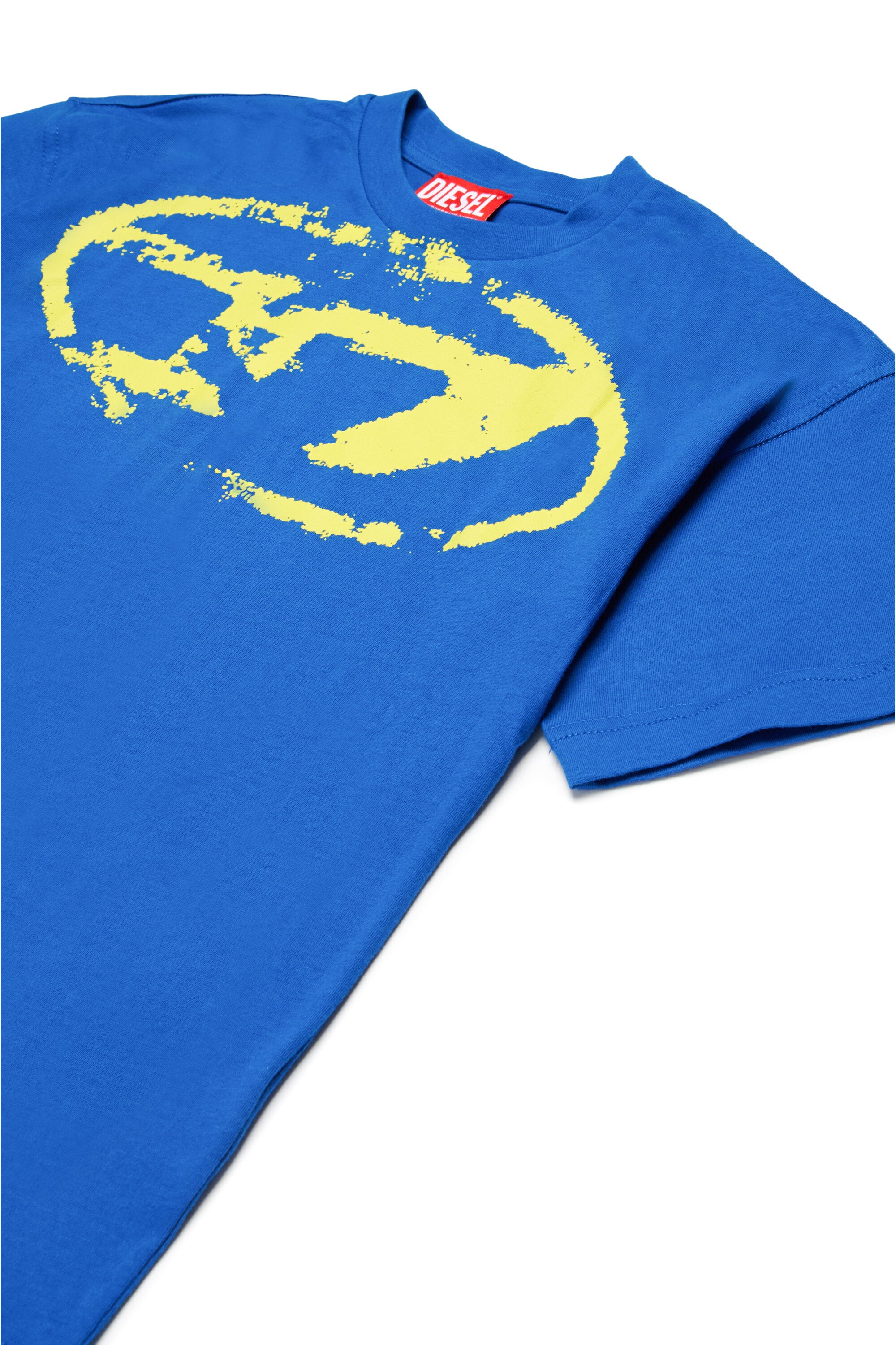 T-shirt con logo Oval D effetto used