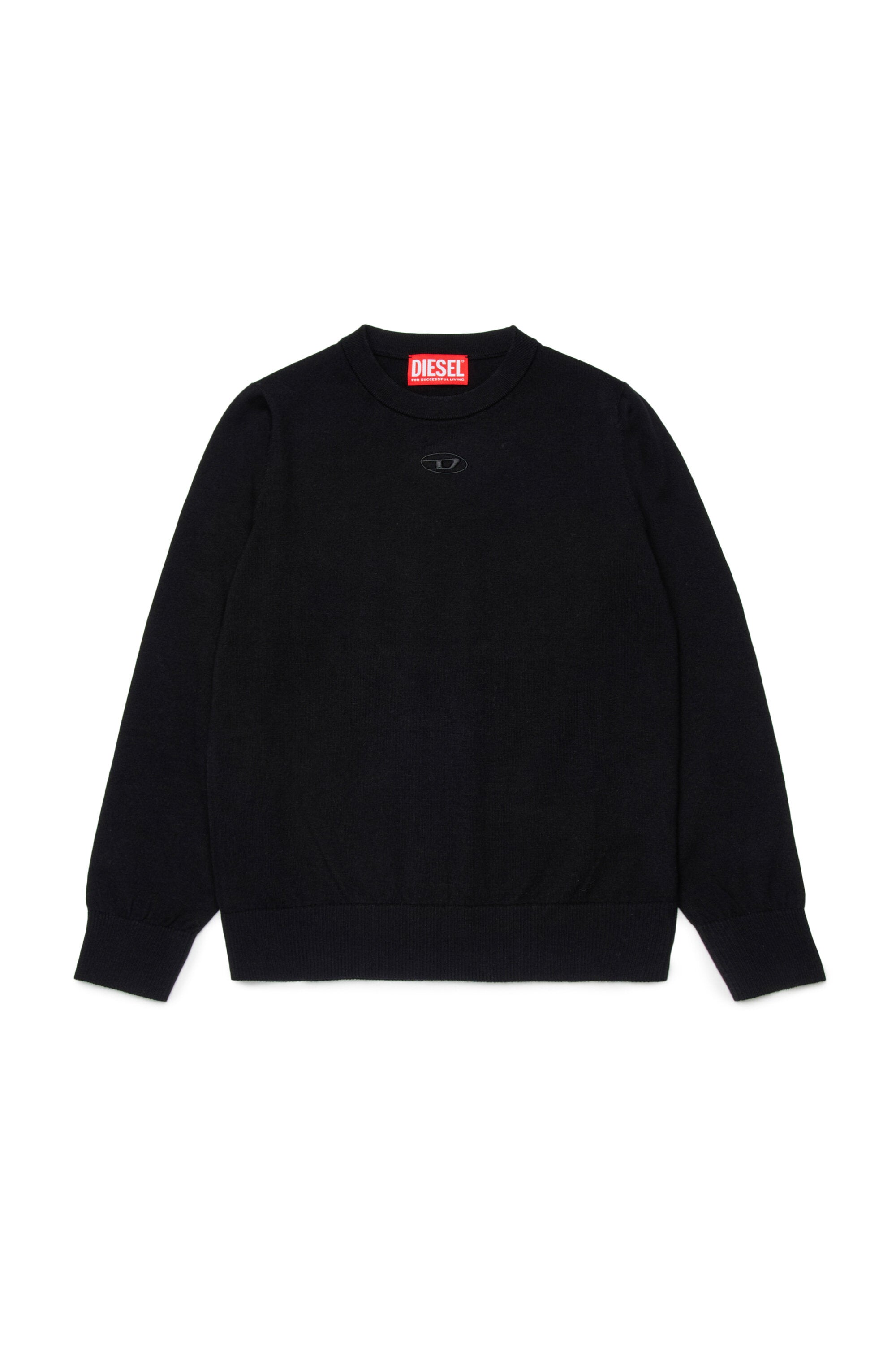 Pullover in cotone con logo Oval D