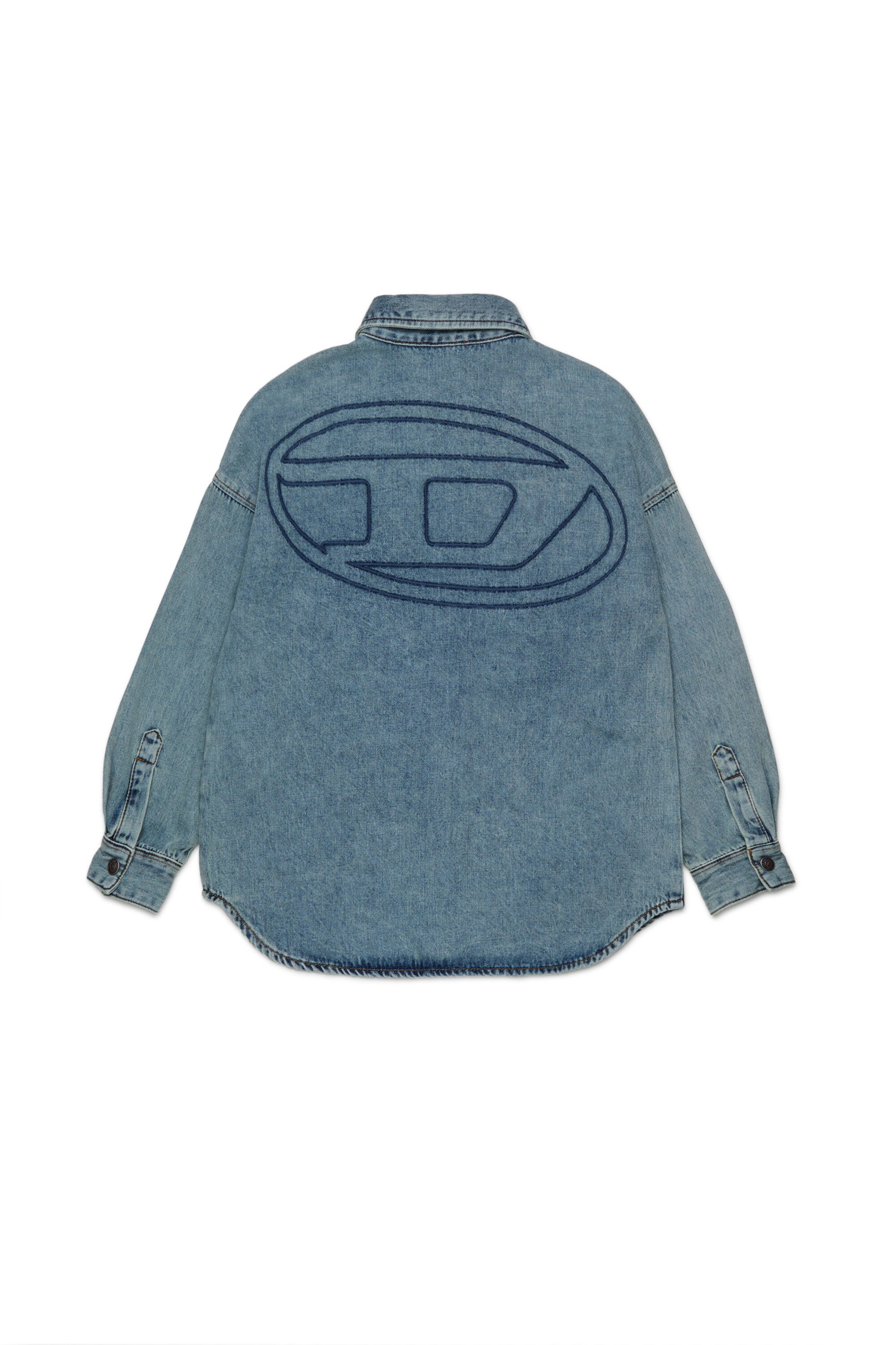 Marmoriertes Jeanshemd mit Oval D maxi-Logo