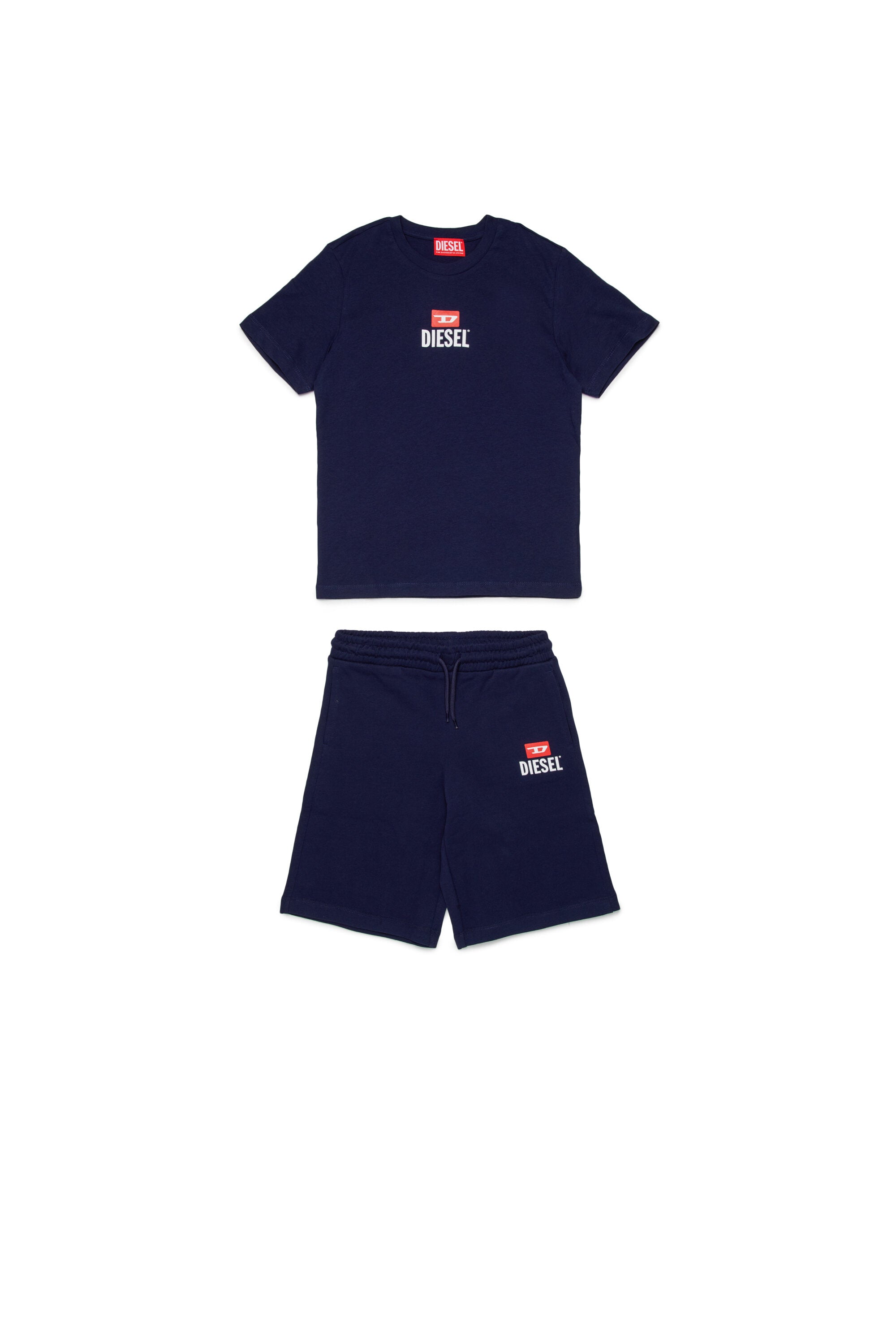 Set aus Jersey-T-Shirt und Bermudashorts mit Logo D Diesel