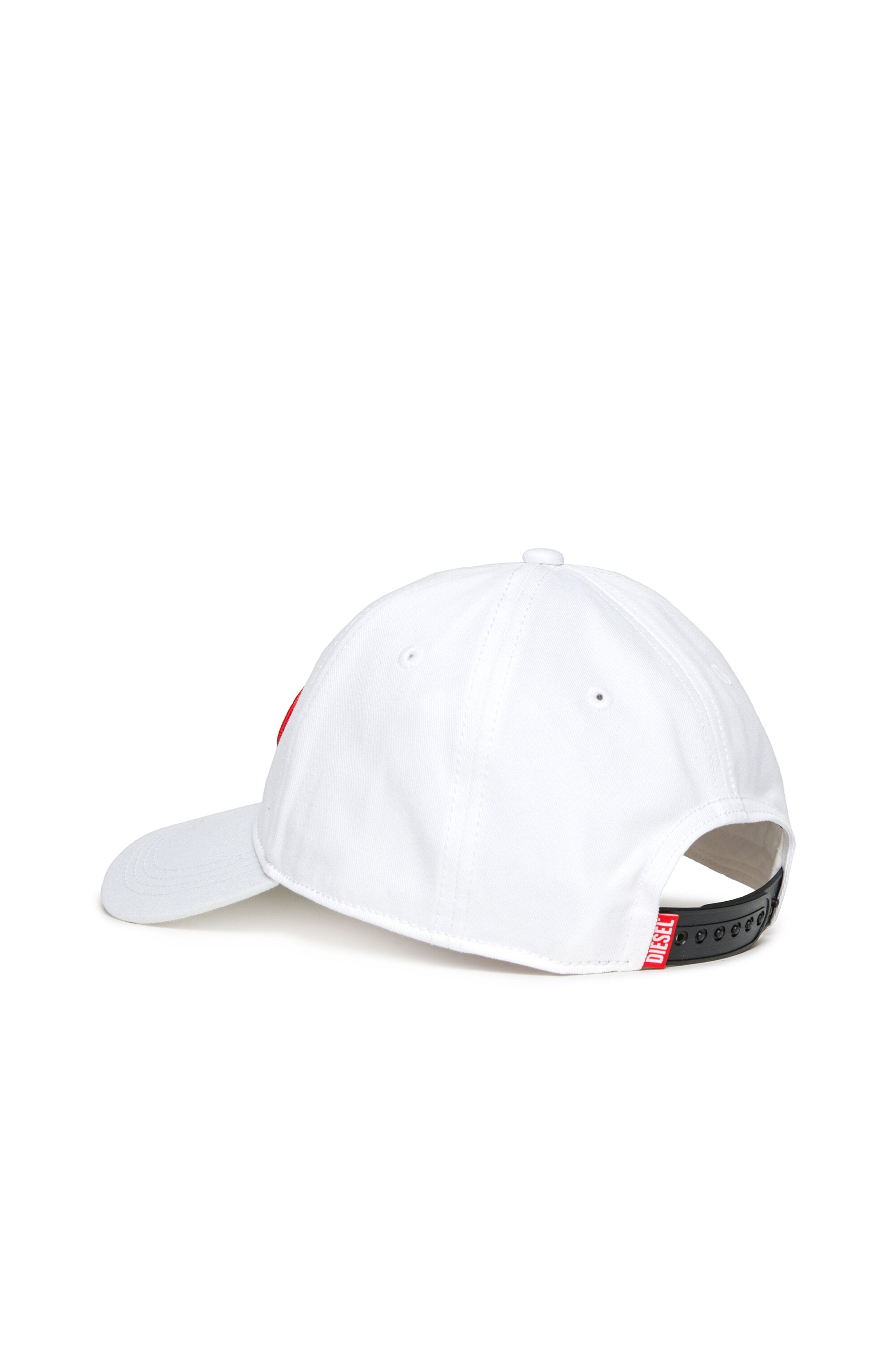Cappello da baseball in gabardina con label a contrasto
