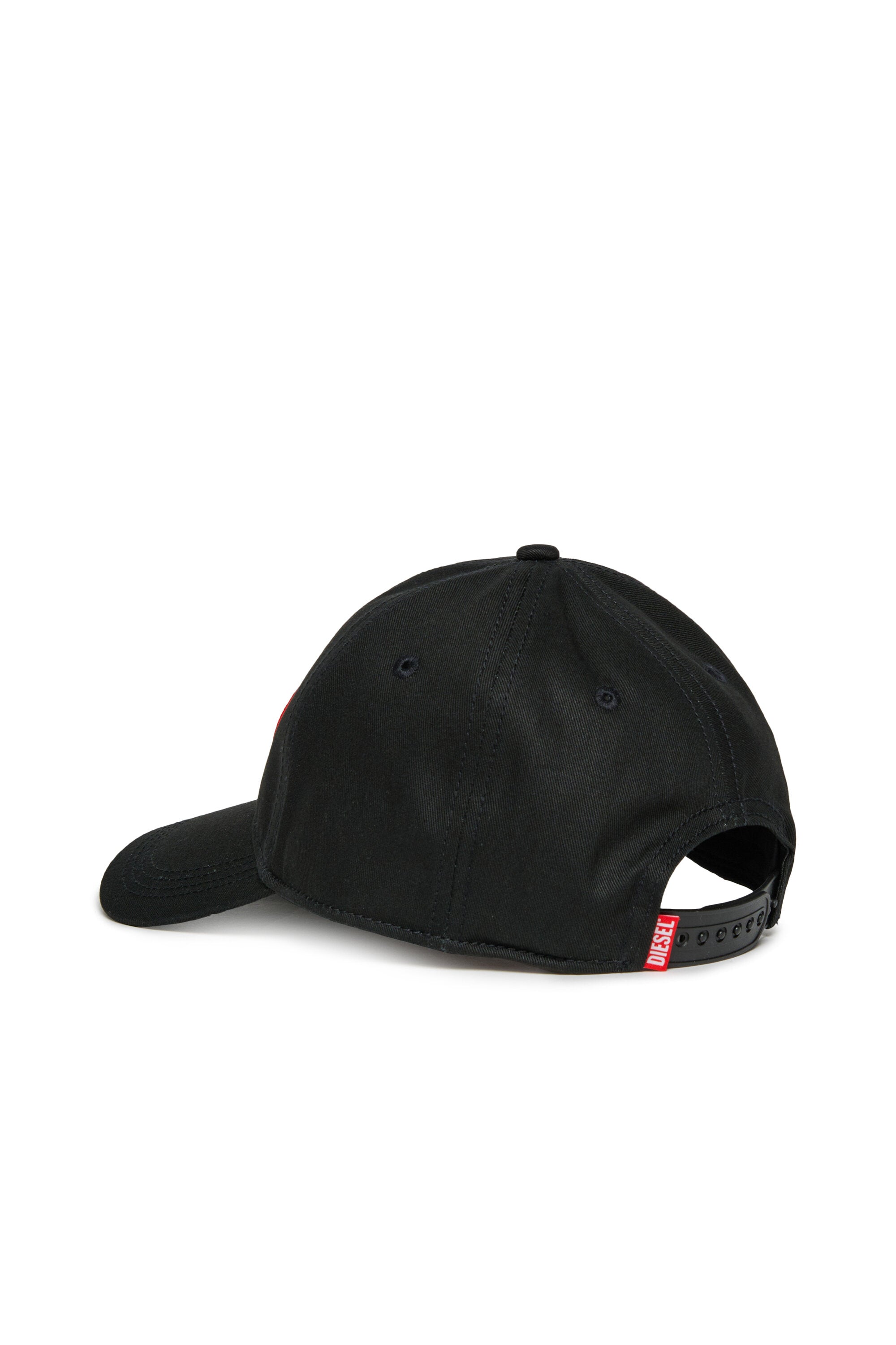 Cappello da baseball in gabardina con label a contrasto