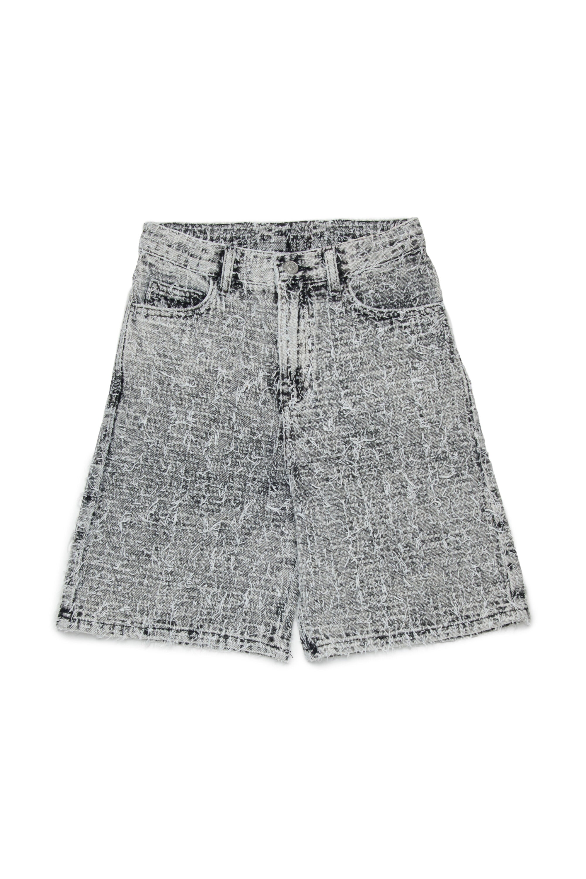 Shorts in denim effetto vissuto