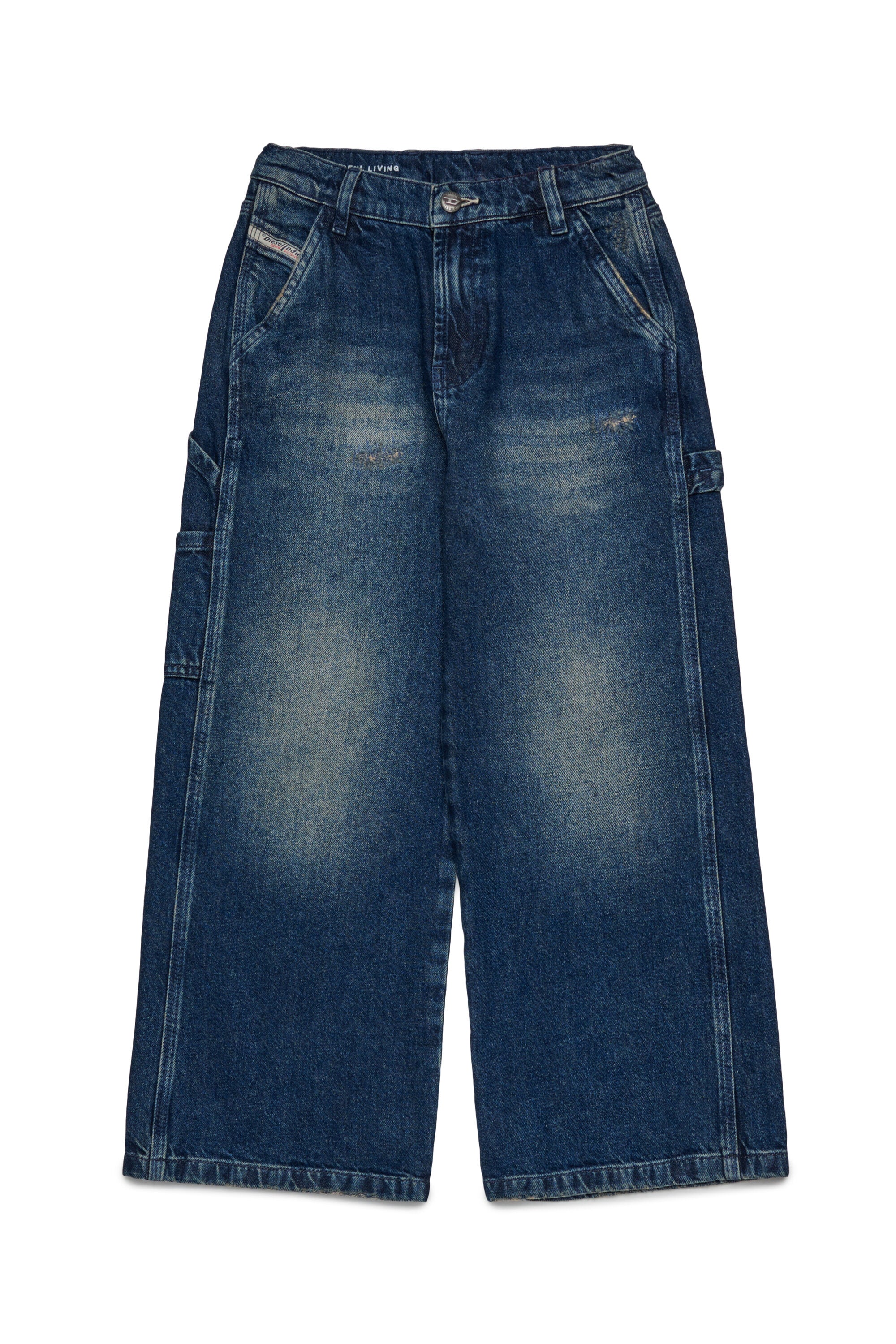 Dunkelblaue relaxed Jeans mit Schmutzeffekt - D-Argjx Work
