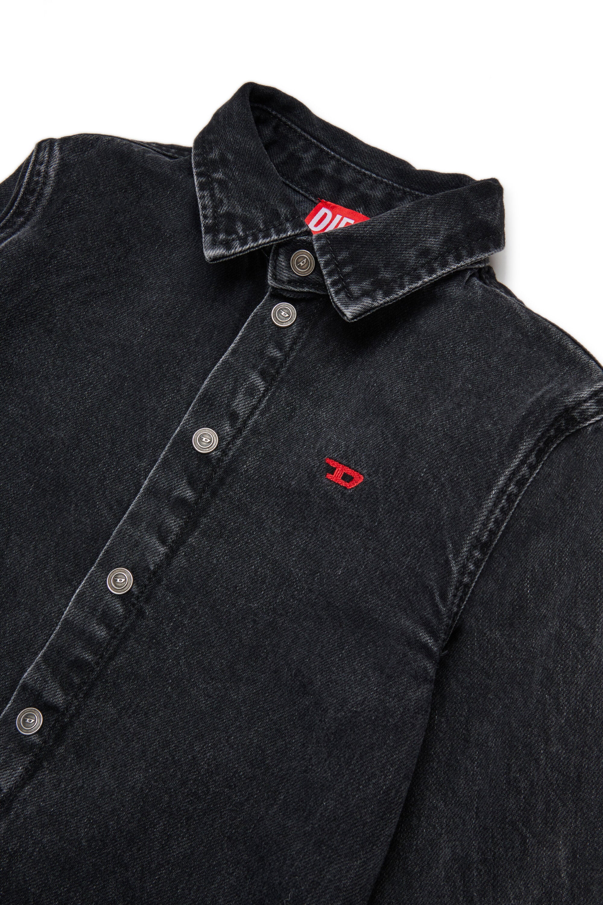 Abito camicia in denim con gonna removibile