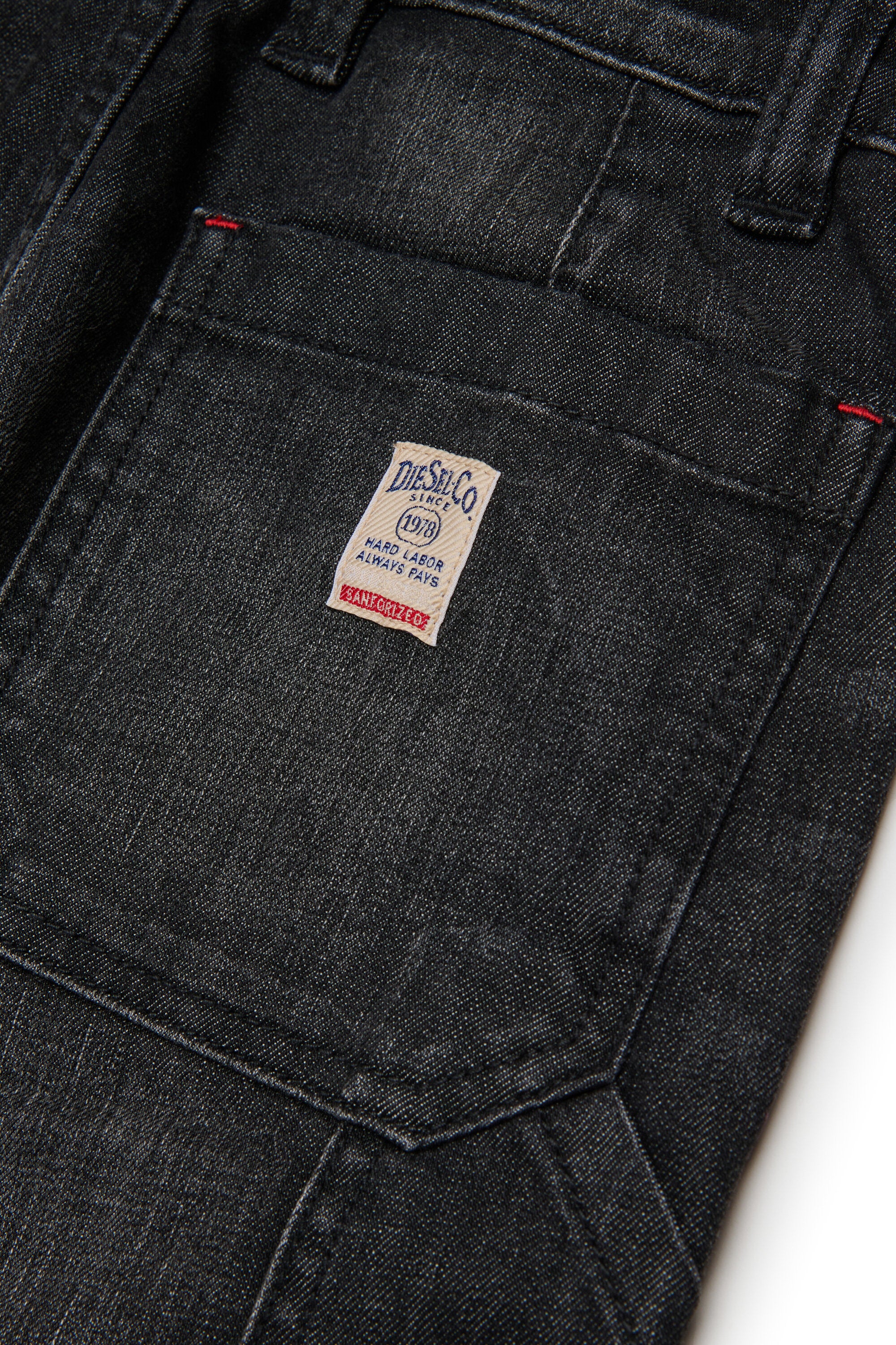 Jeans noir relaxed à effet usé - D-Bart