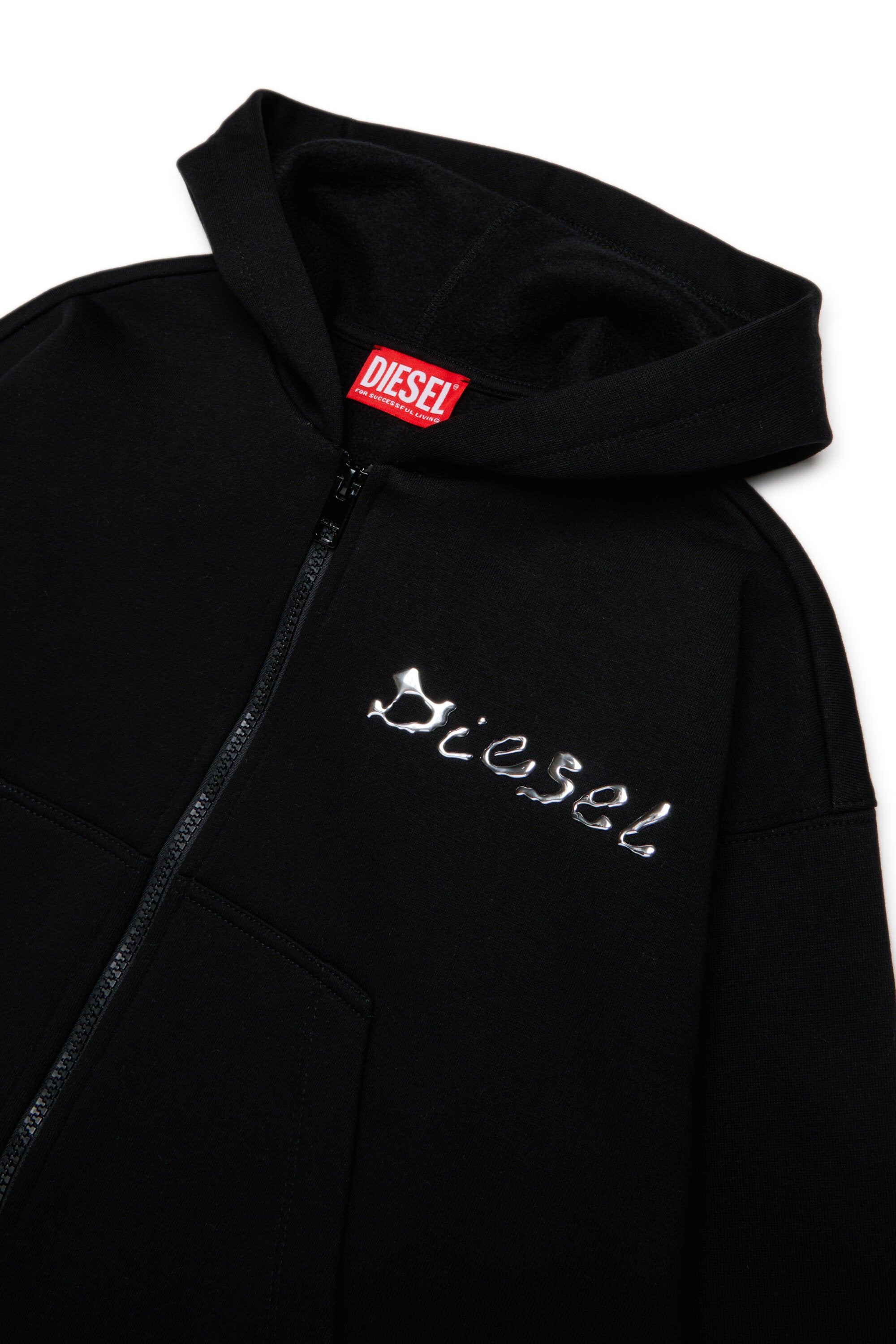 Sweatshirt mit Reißverschluss und Diesel Druck Wassereffekt