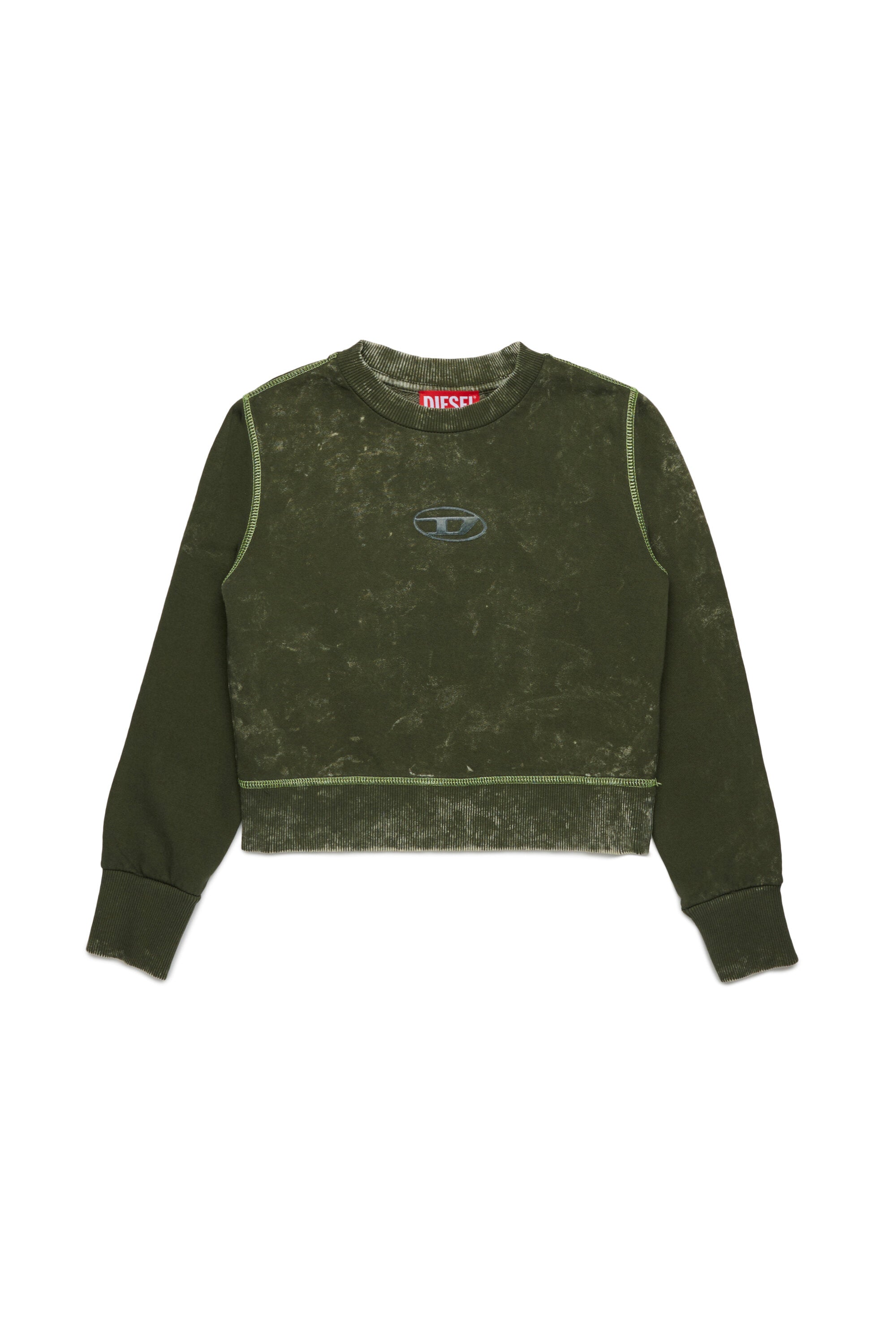 Marbled-effect crew-neck sweatshirt
