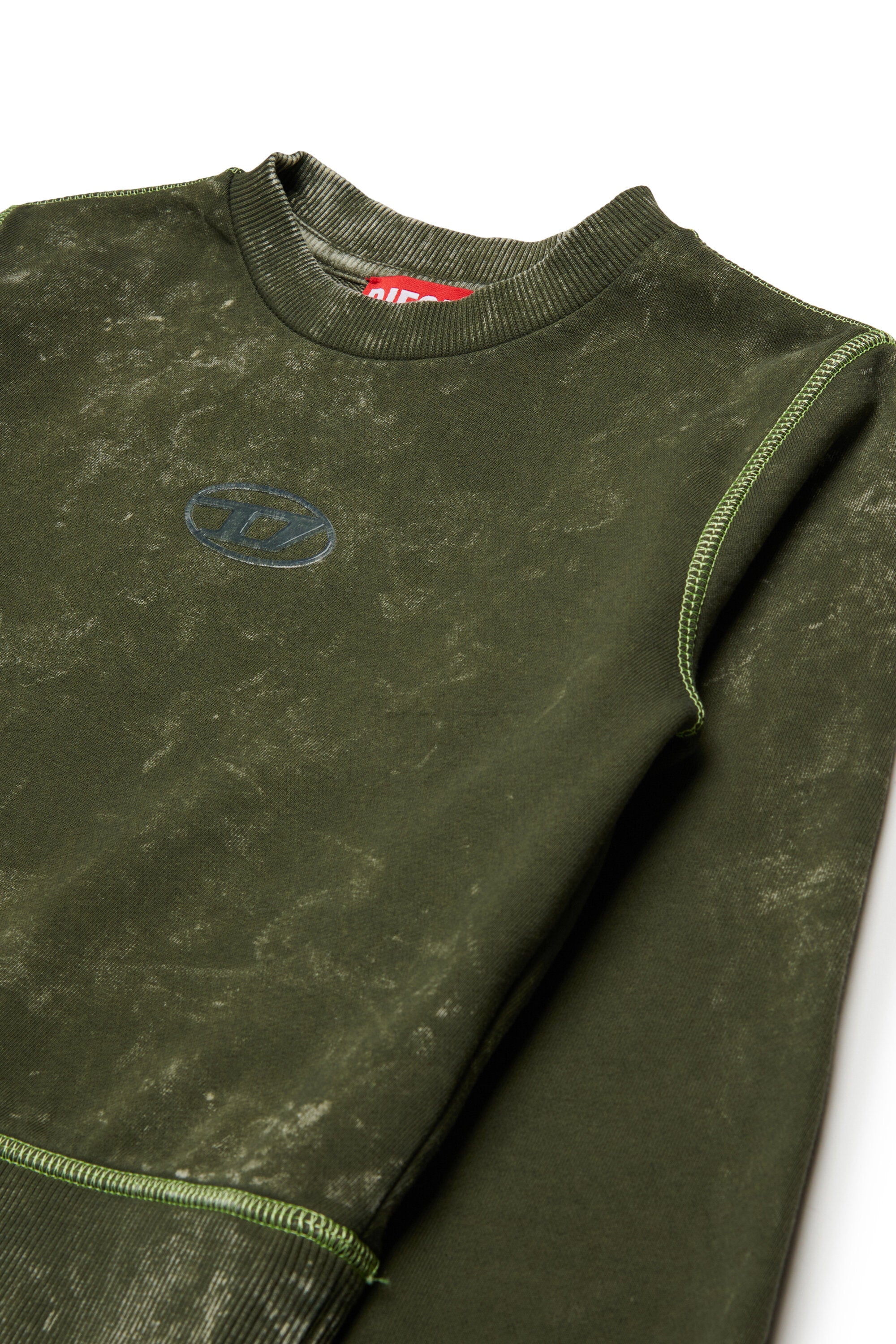 Felpa girocollo effetto marmorizzato