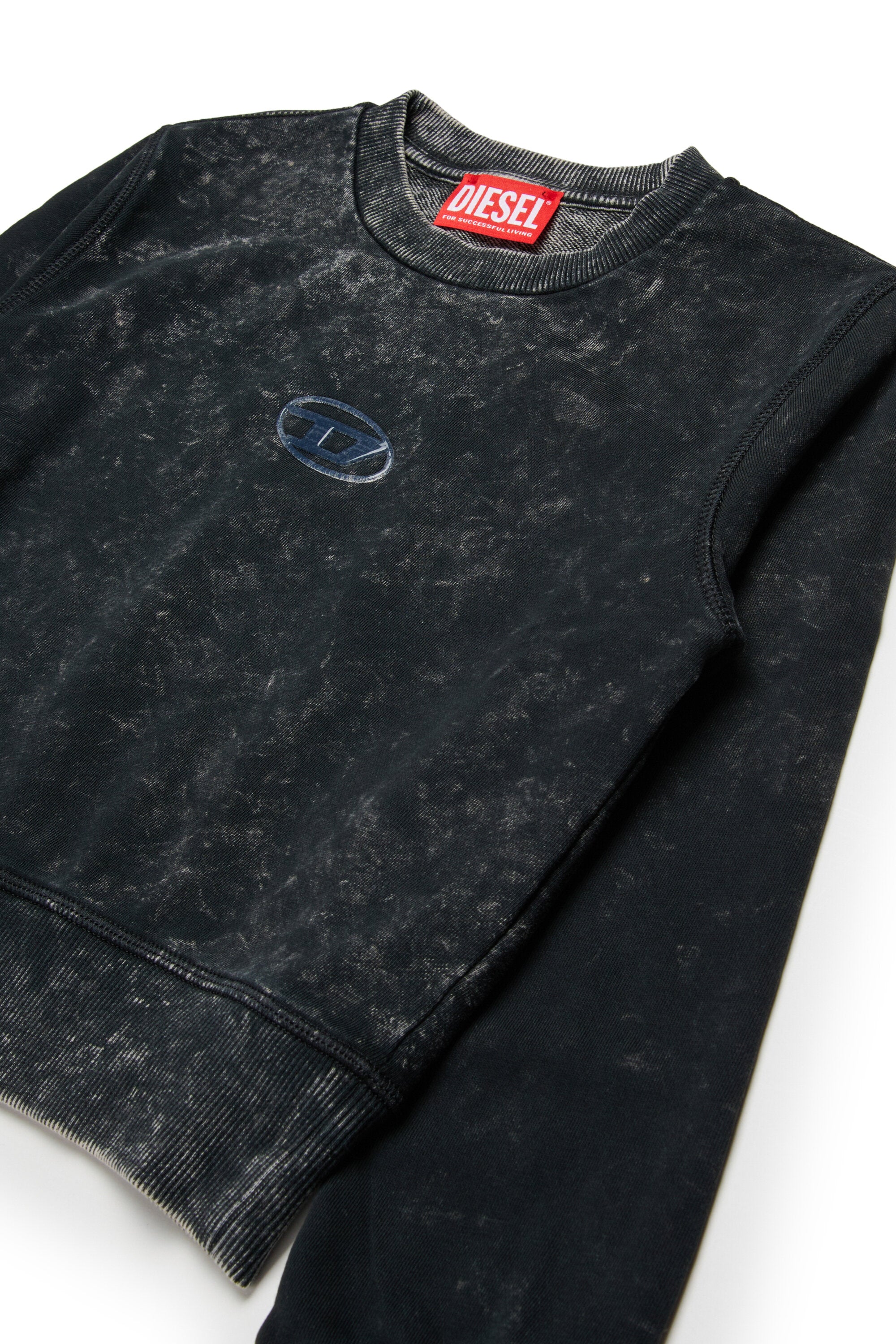 Marbled-effect crew-neck sweatshirt