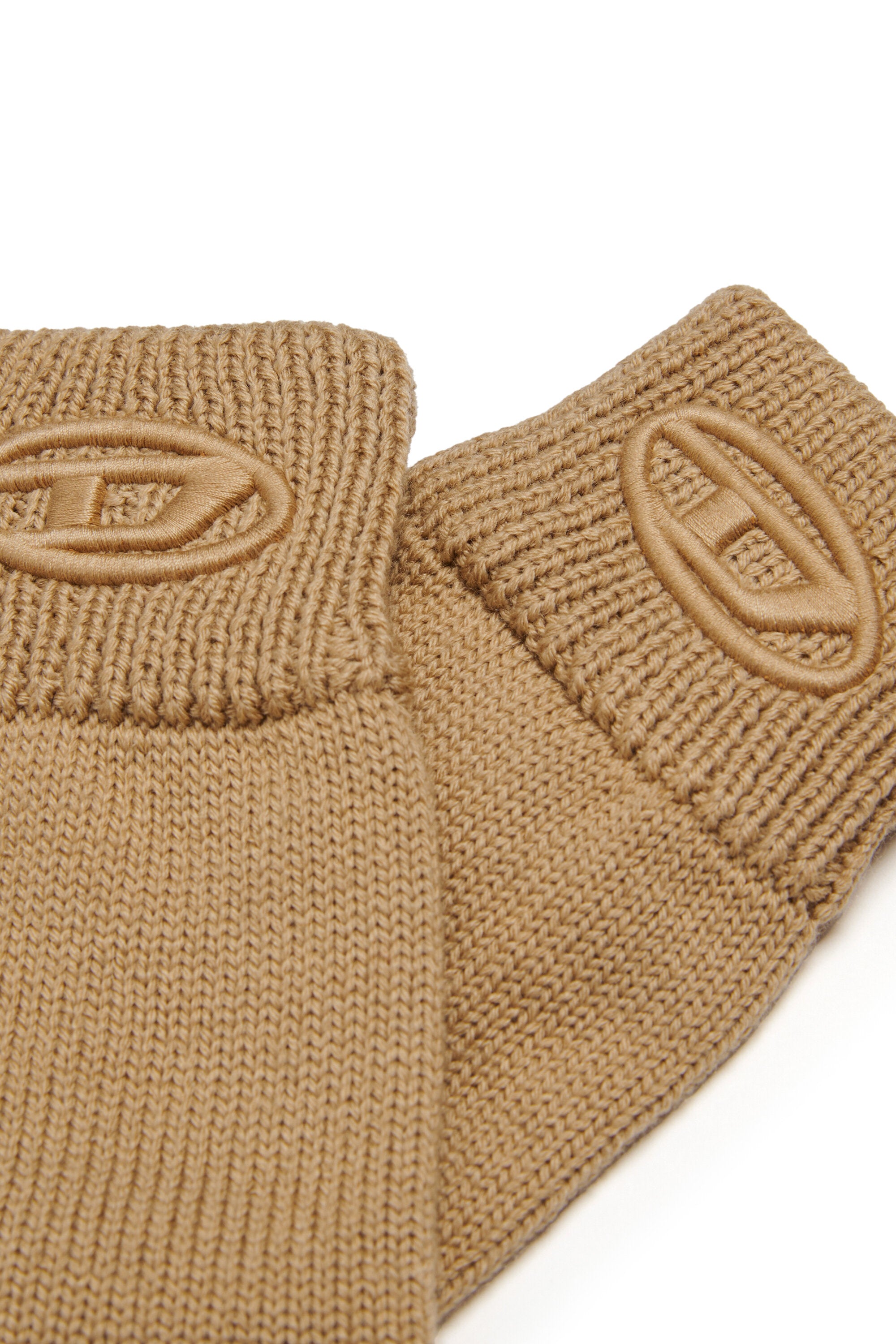 Markenhandschuhe aus Wollmischung und Strick