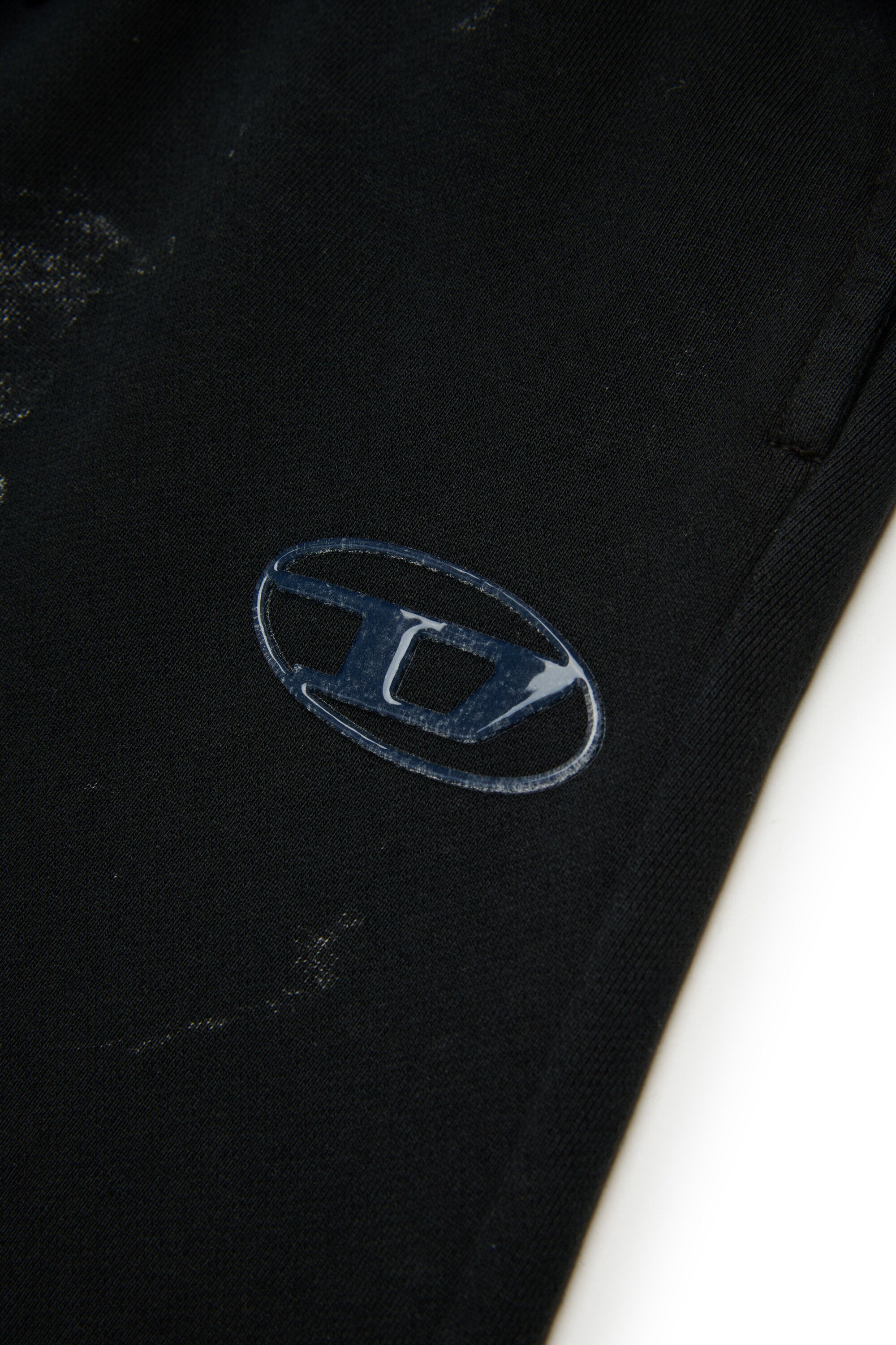 Pantaloni wide in felpa marmorizzata