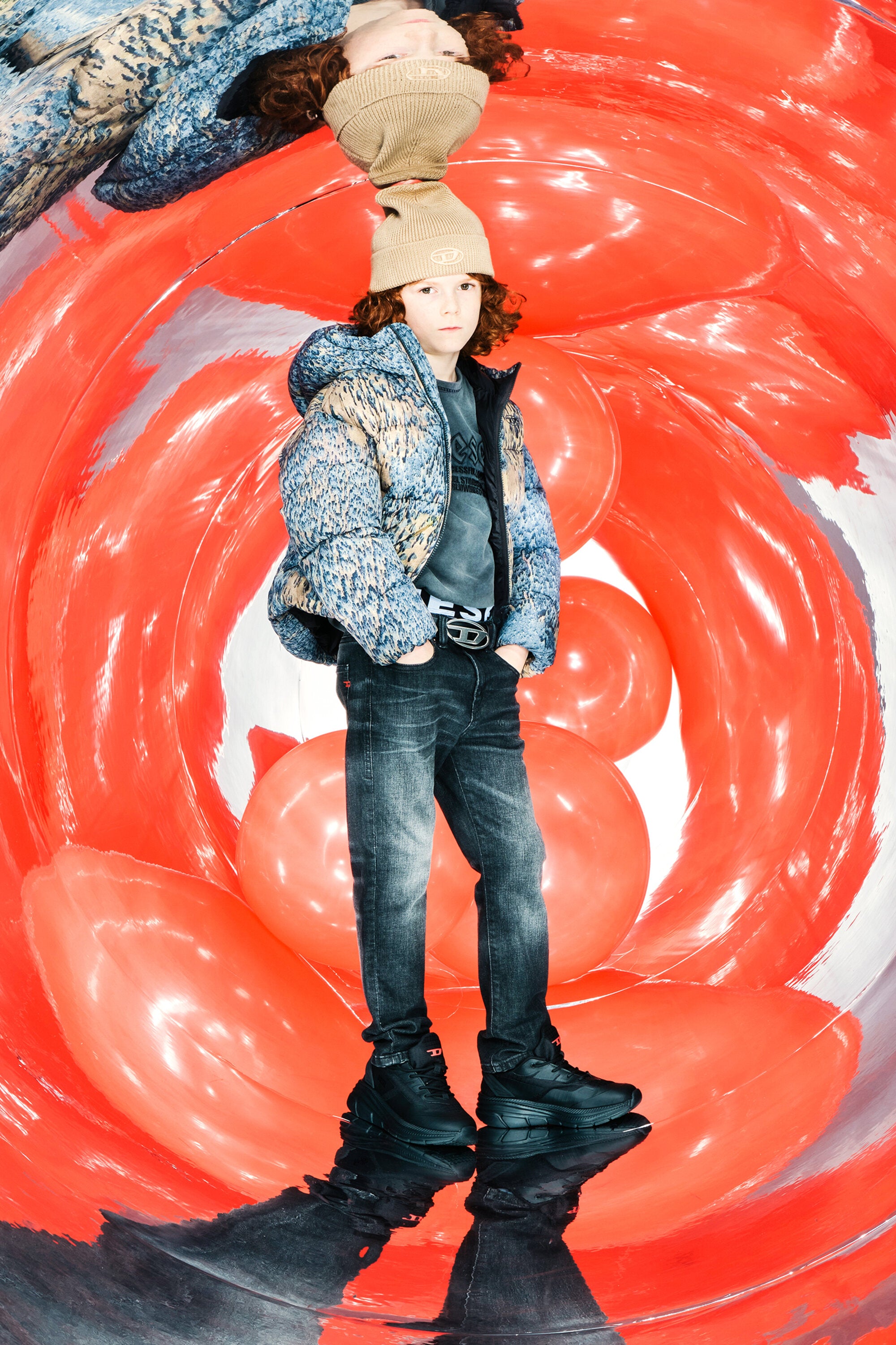 Veste courte matelassée Acid Rain allover