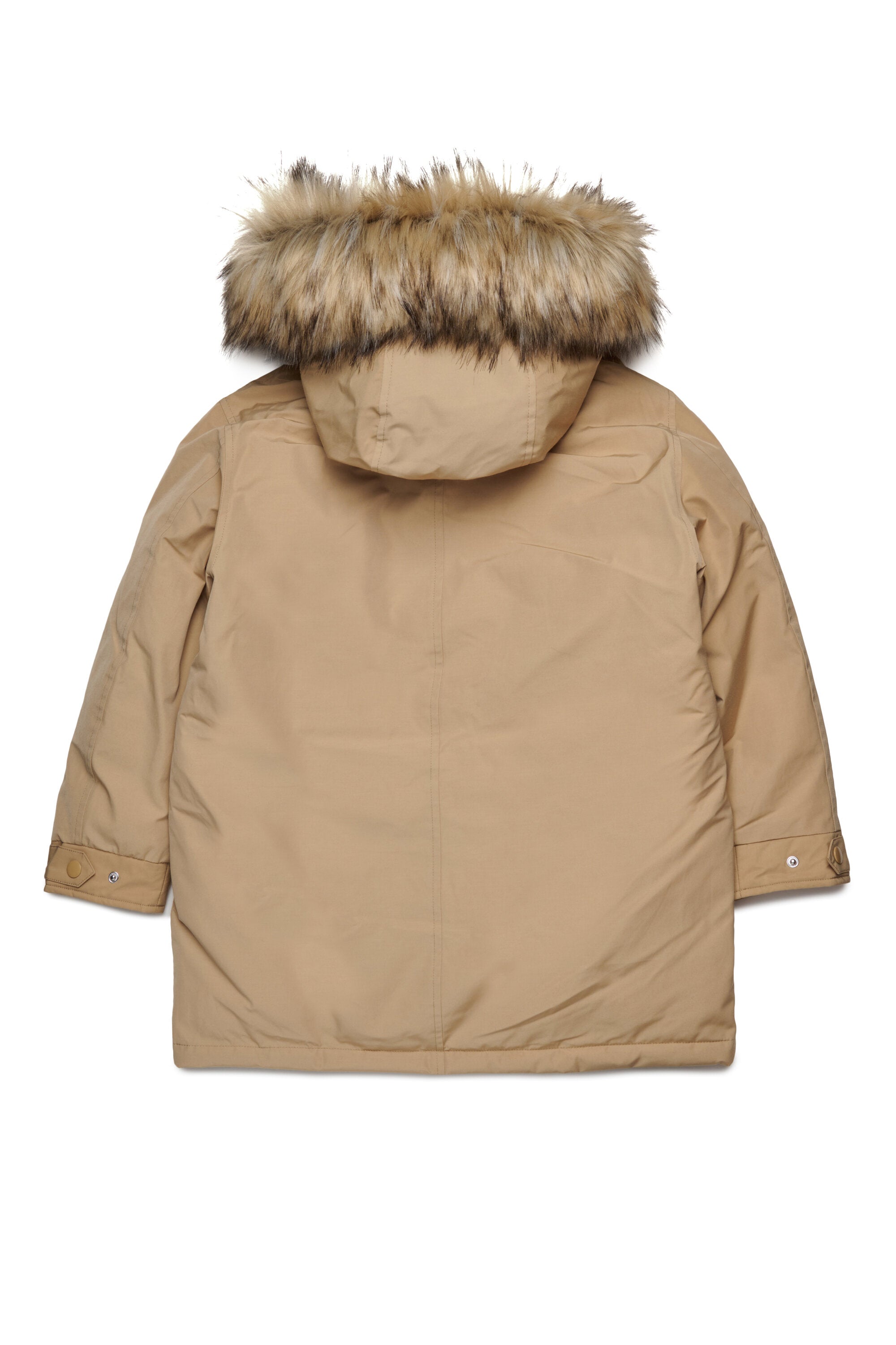 Parka invernale lucido con cappuccio in teddy