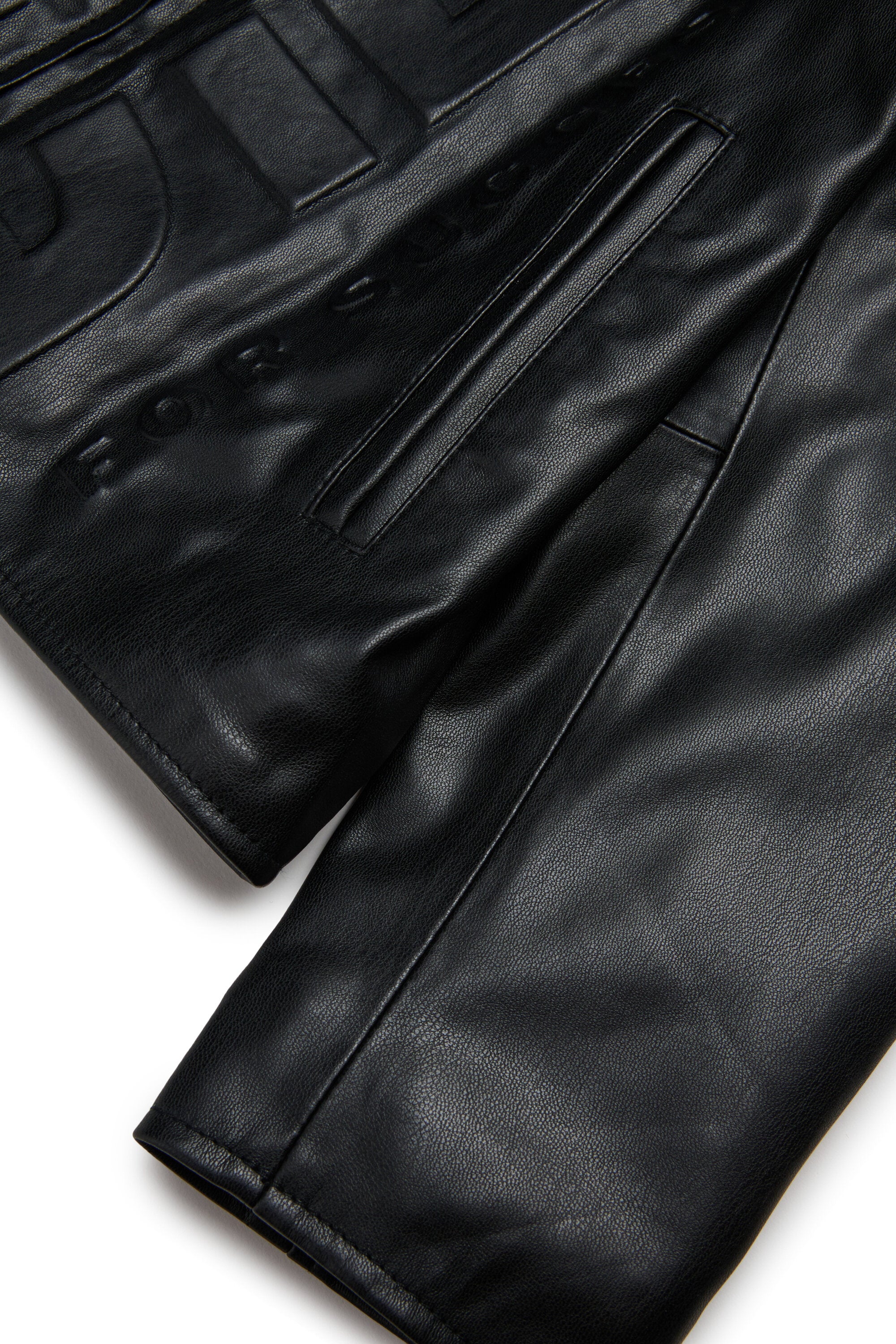 Giacca biker in tessuto spalmato con maxi logo